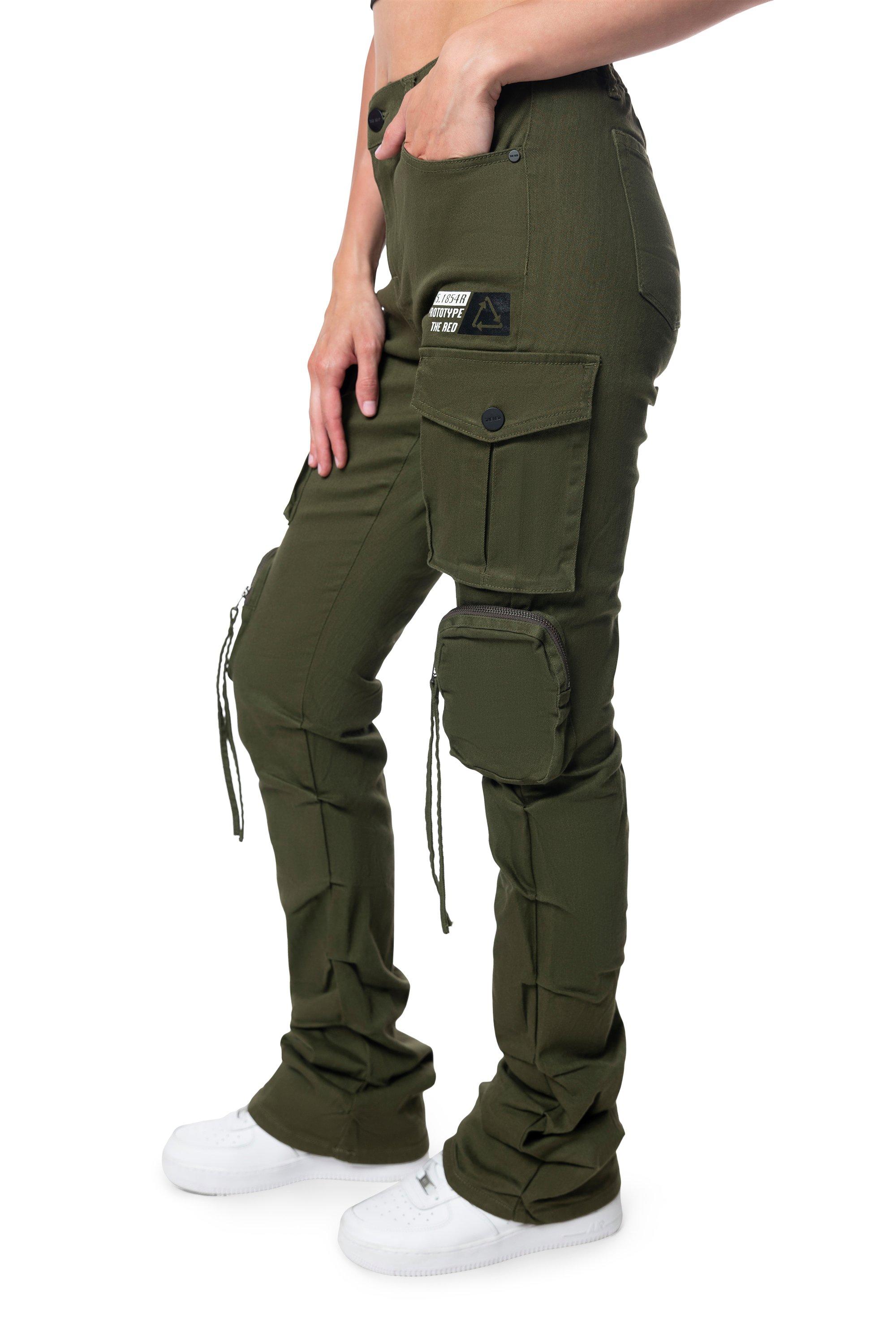 Smoke Rise Men's Twill High Rise Stacked Pants - Olive - OLIVE Thumbnail View 3