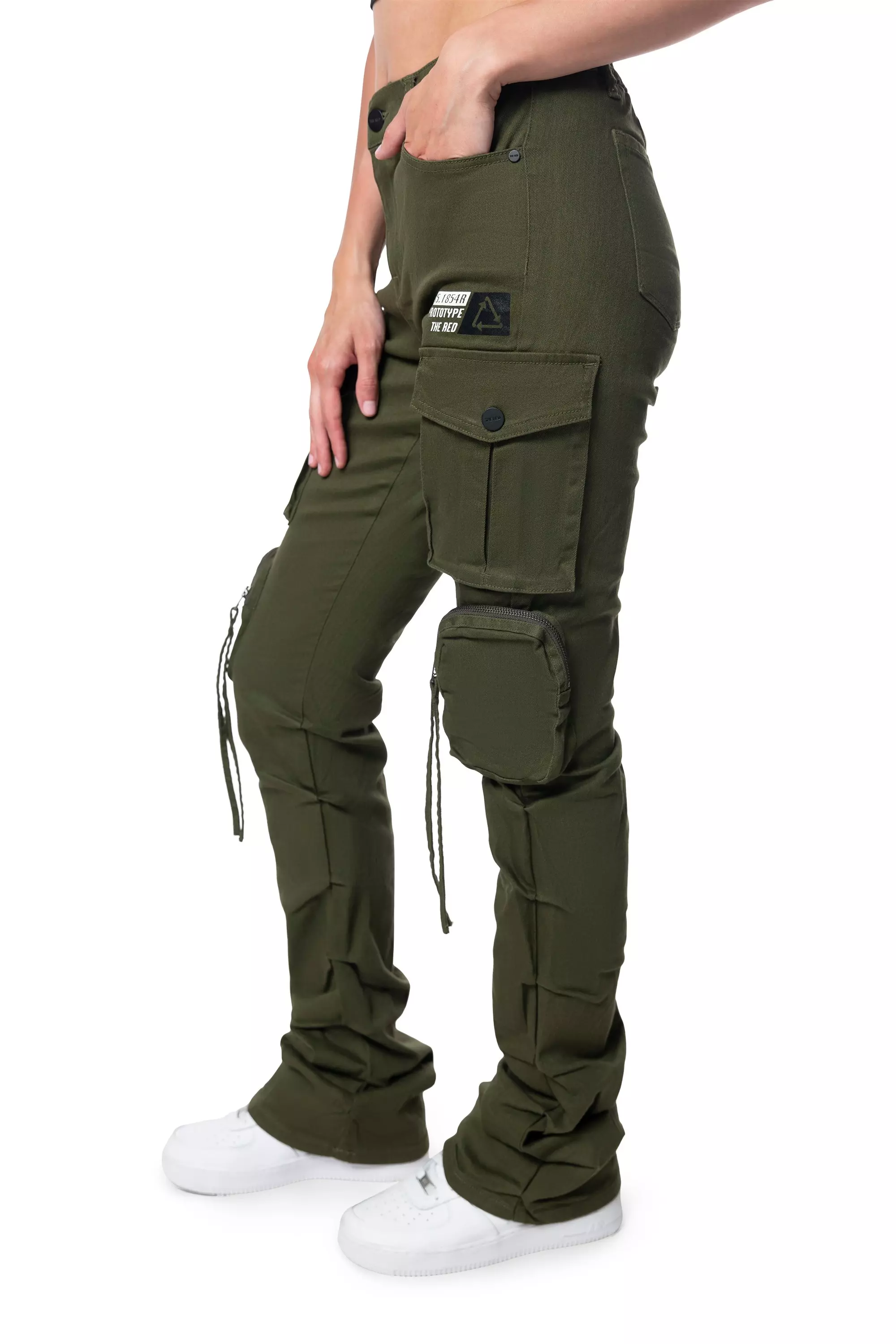 Smoke Rise Men's Twill High Rise Stacked Pants - Olive - OLIVE