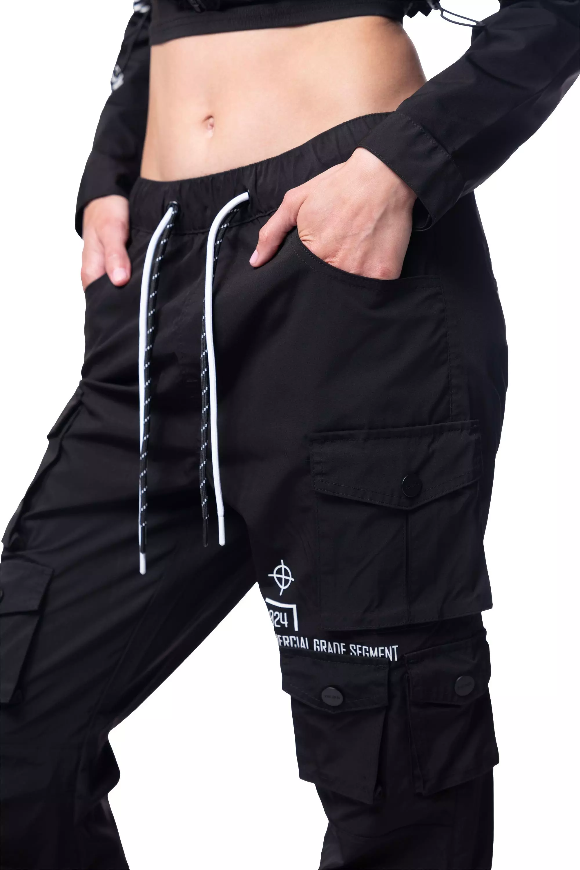 Smoke Rise Women's Relaxed Slouch Woven Pants - Onyx Black  - BLACK