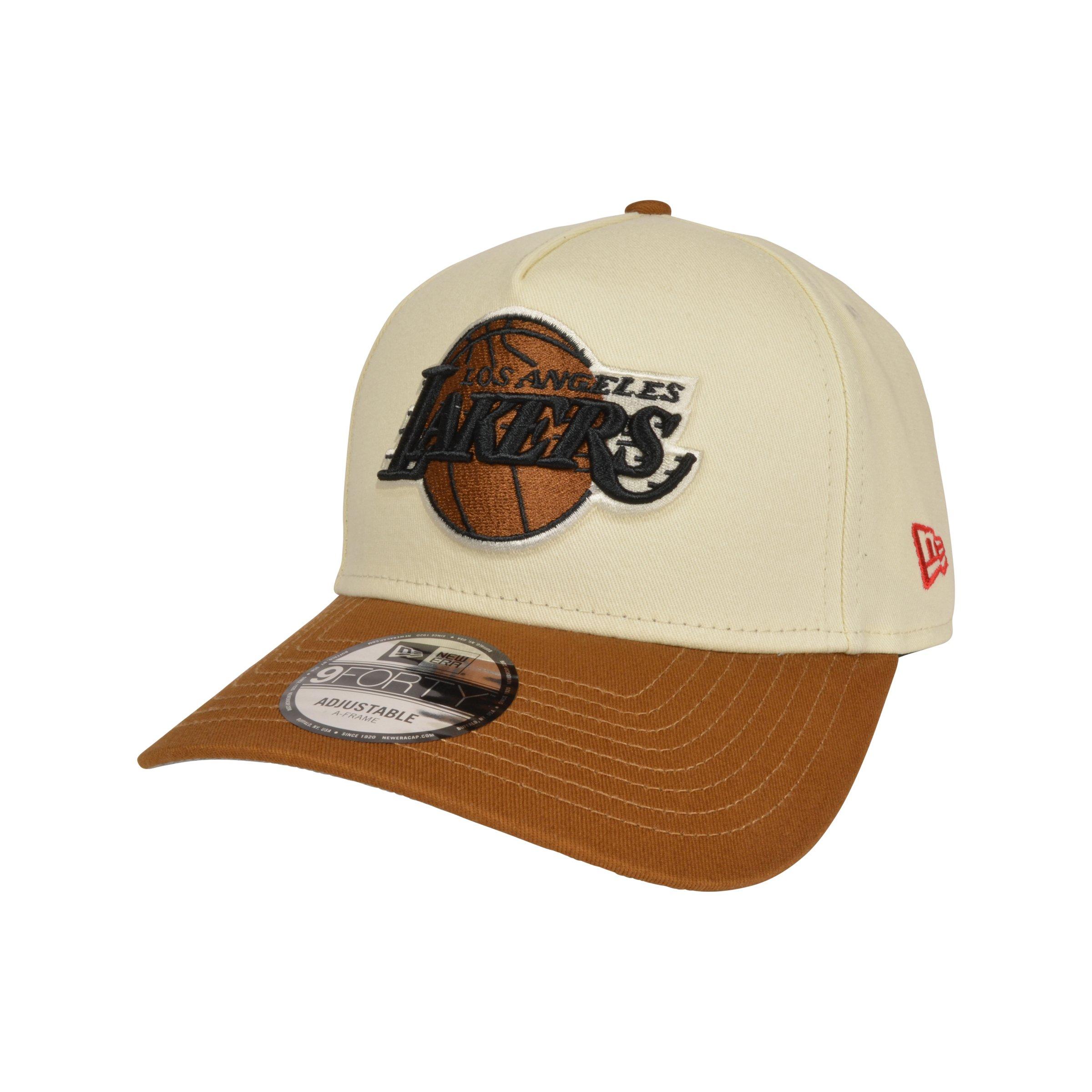 New Era Los Angeles Lakers Racing 9FORTY A-Frame Snapback- Lt Brown - WHEAT/OFF-WHITE