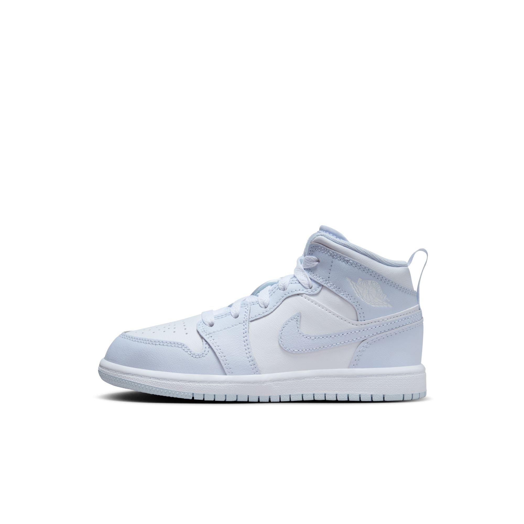 Jordan 1 Mid Preschool Girls' "Cobalt Bliss/White/Neutral Grey" Shoe