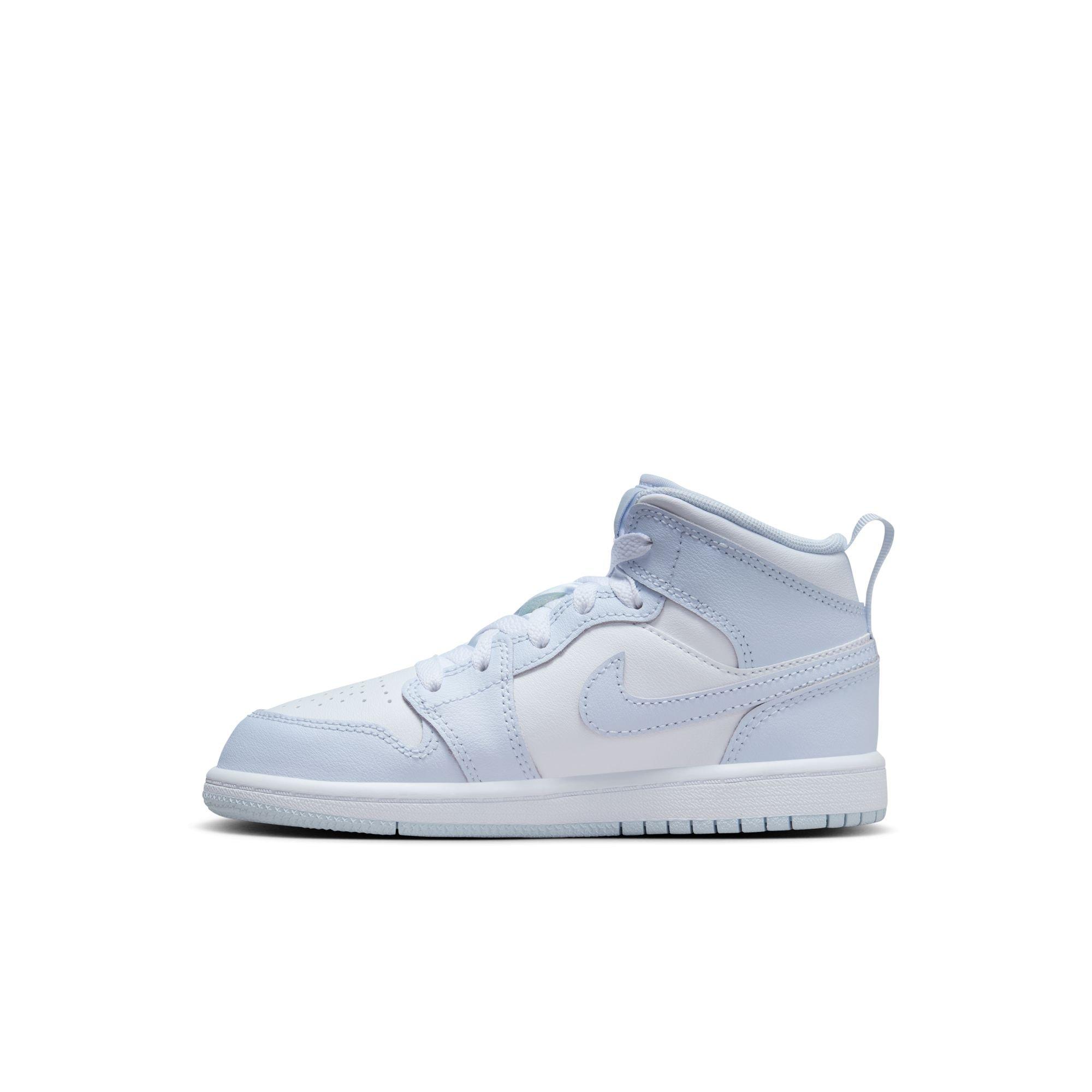 Jordan 1 Mid Preschool Girls' "Cobalt Bliss/White/Neutral Grey" Shoe
