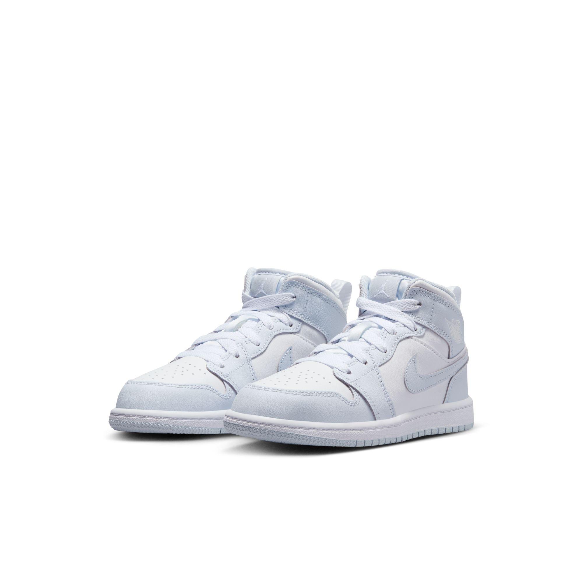 Jordan 1 Mid Preschool Girls' "Cobalt Bliss/White/Neutral Grey" Shoe