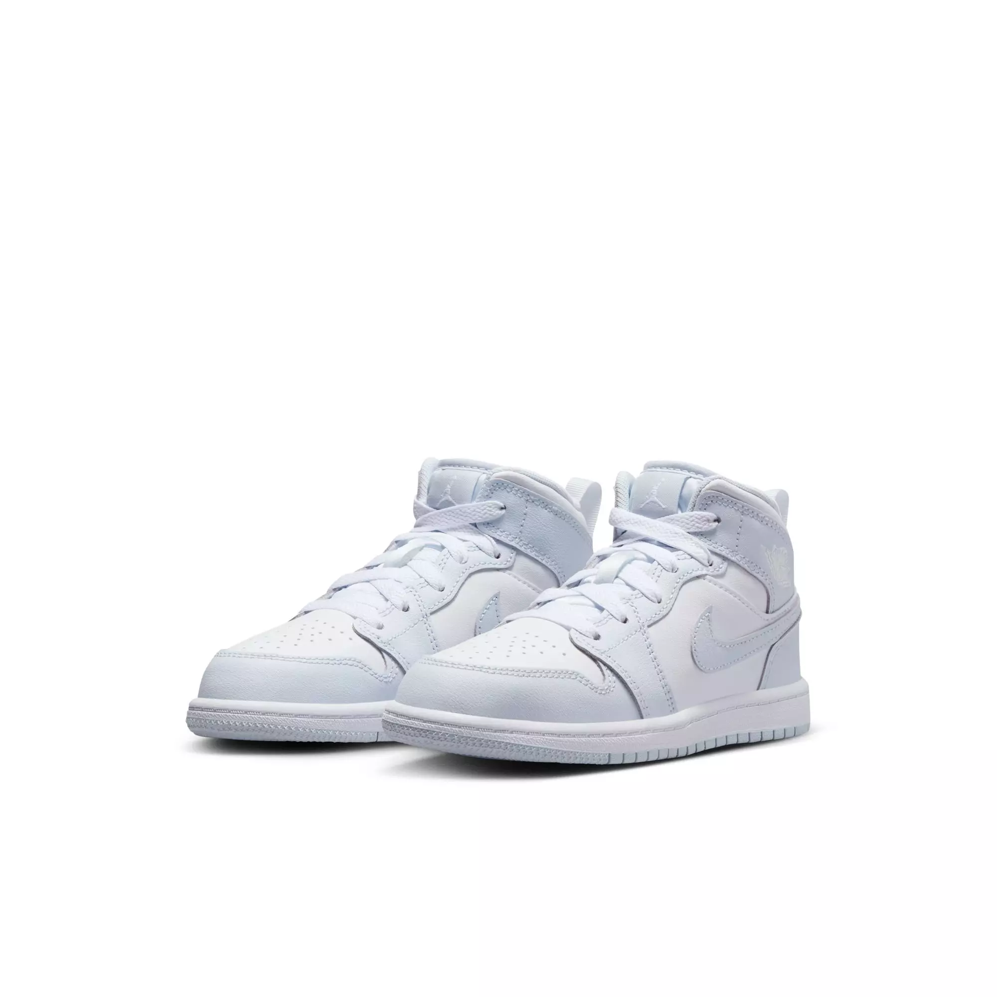Jordan 1 Mid "Cobalt Bliss/White/Neutral Grey" Preschool Girls' Shoe - LT BLUE/GREY