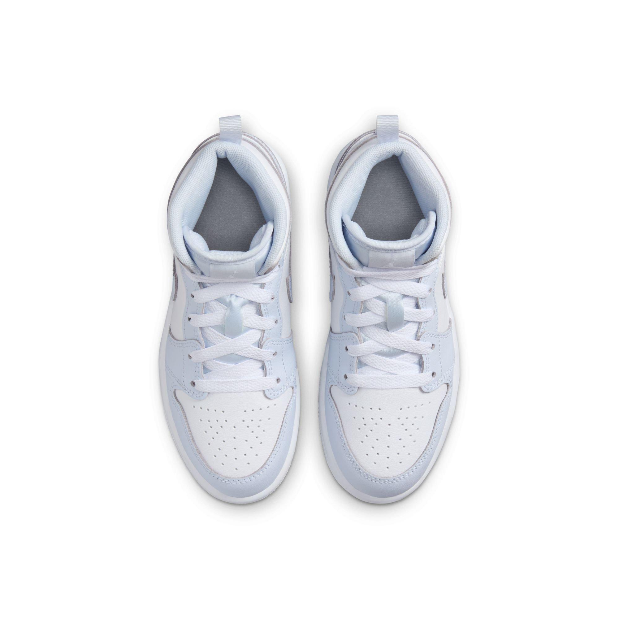 Jordan 1 Mid Preschool Girls' "Cobalt Bliss/White/Neutral Grey" Shoe