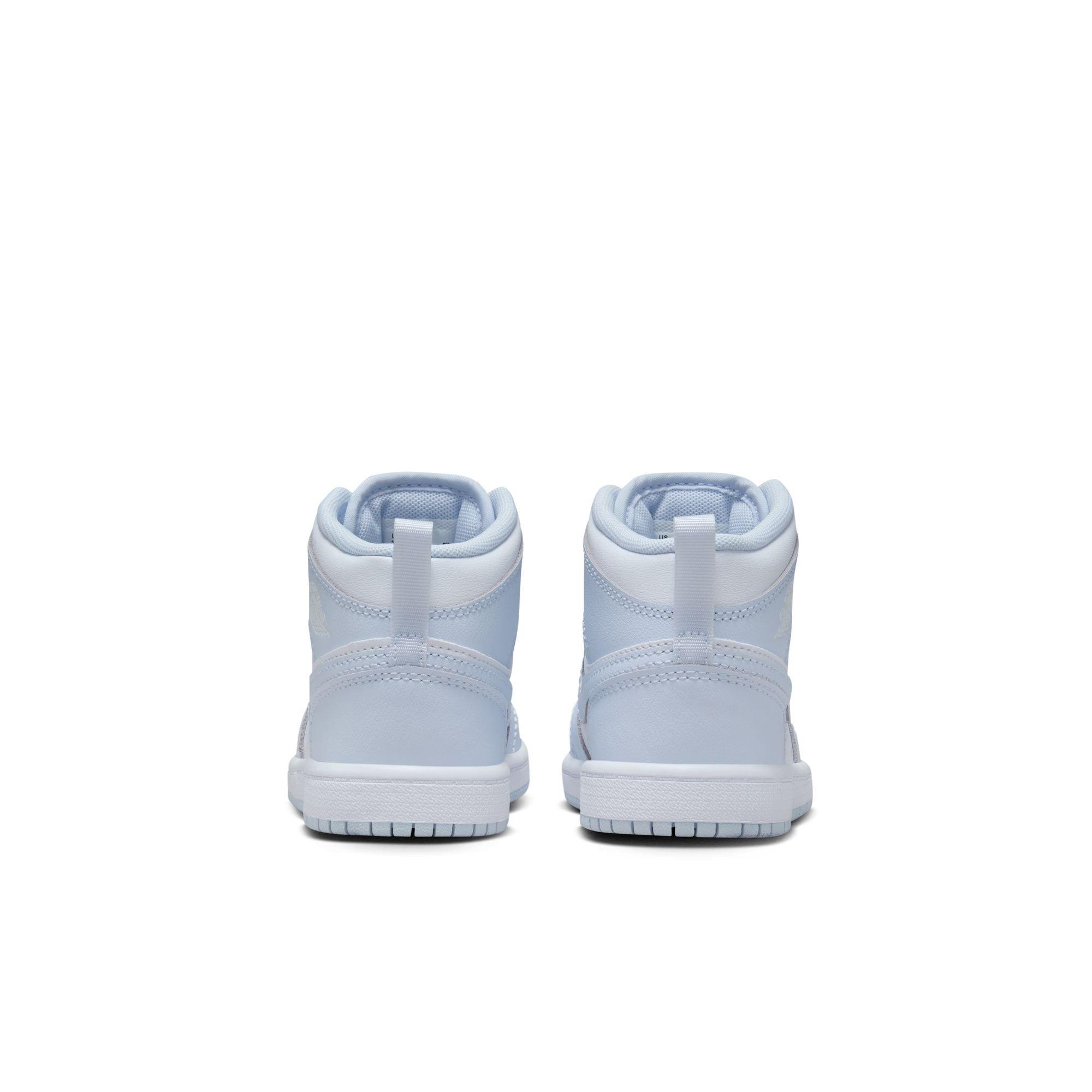 Jordan 1 Mid Preschool Girls' "Cobalt Bliss/White/Neutral Grey" Shoe