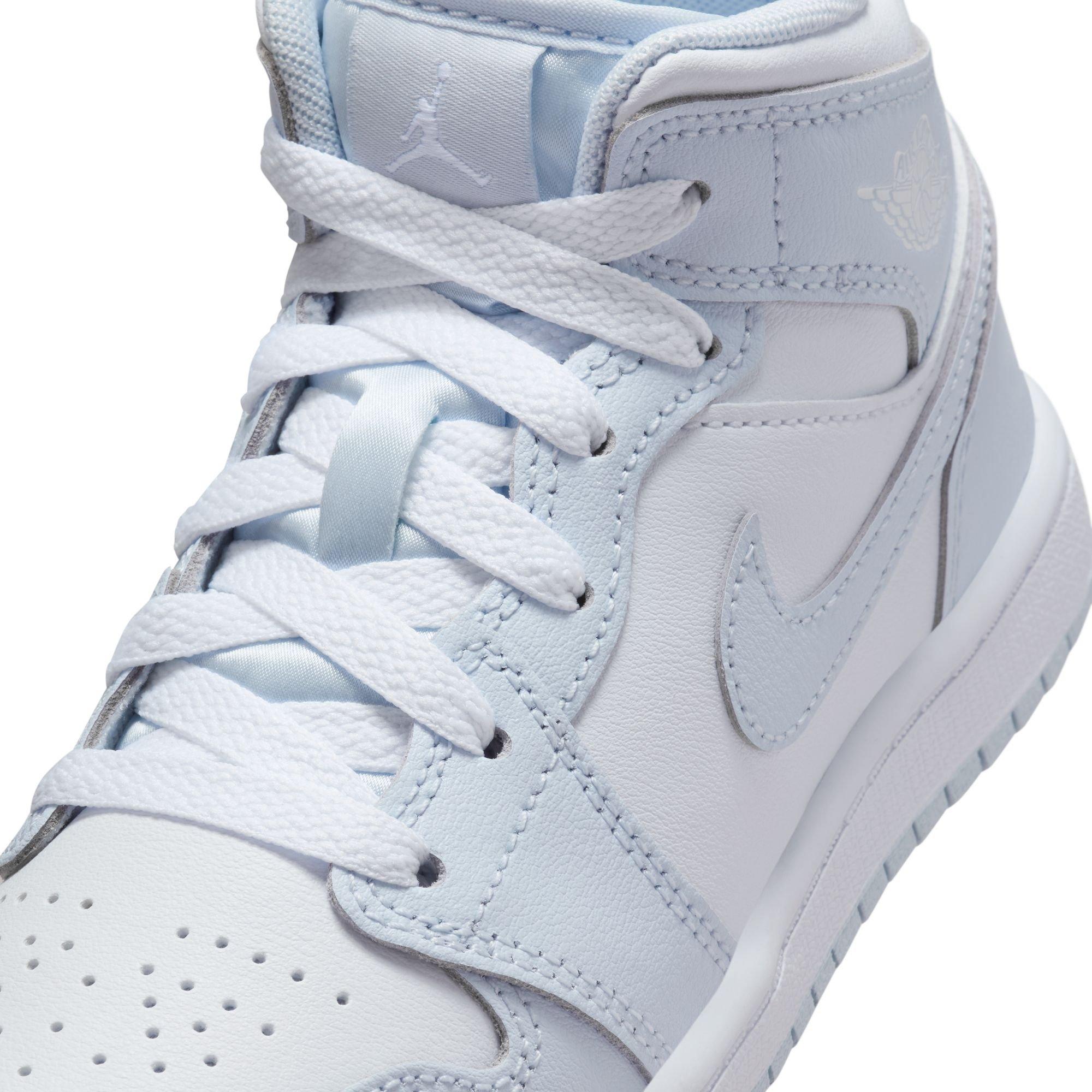 Jordan 1 Mid Preschool Girls' "Cobalt Bliss/White/Neutral Grey" Shoe