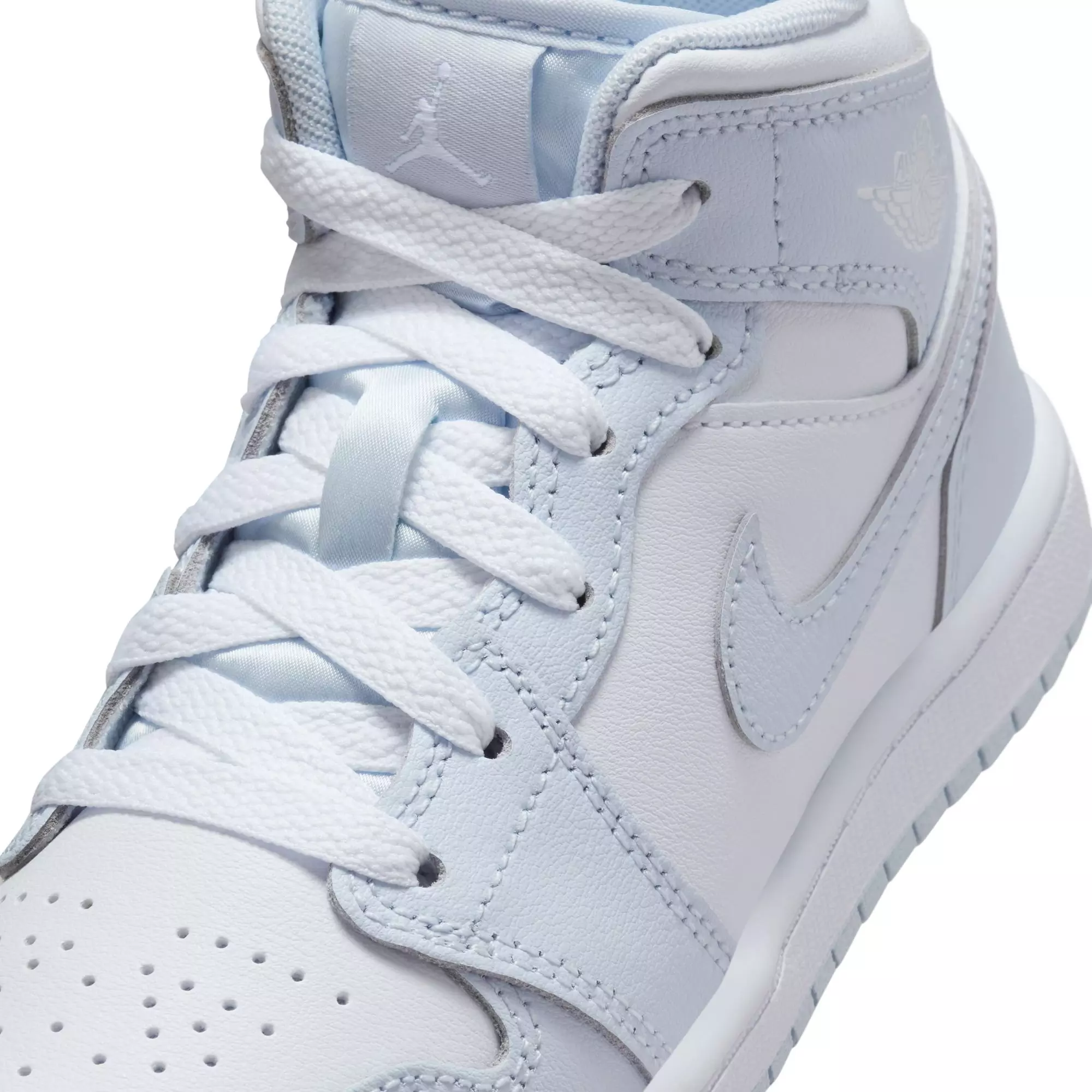 Jordan 1 Mid "Cobalt Bliss/White/Neutral Grey" Preschool Girls' Shoe - LT BLUE/GREY
