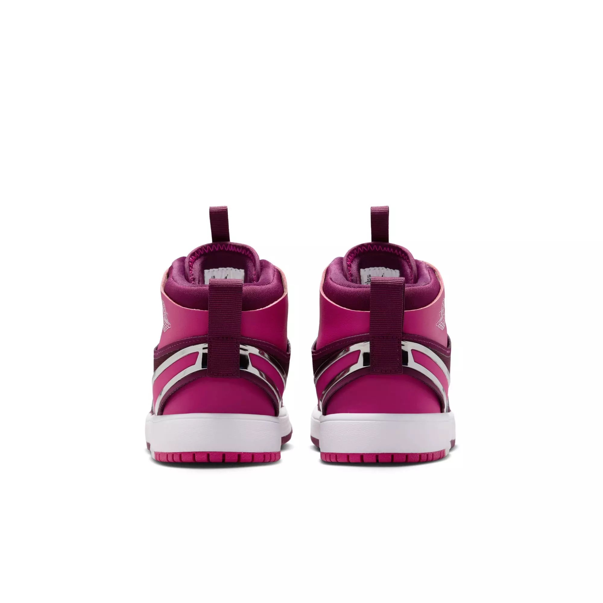Jordan 1 Mid RM EasyOn "Bordeaux/Active Pink/White/Volt Tint" Preschool Girls' Shoe - WHITE/PINK/MAROON
