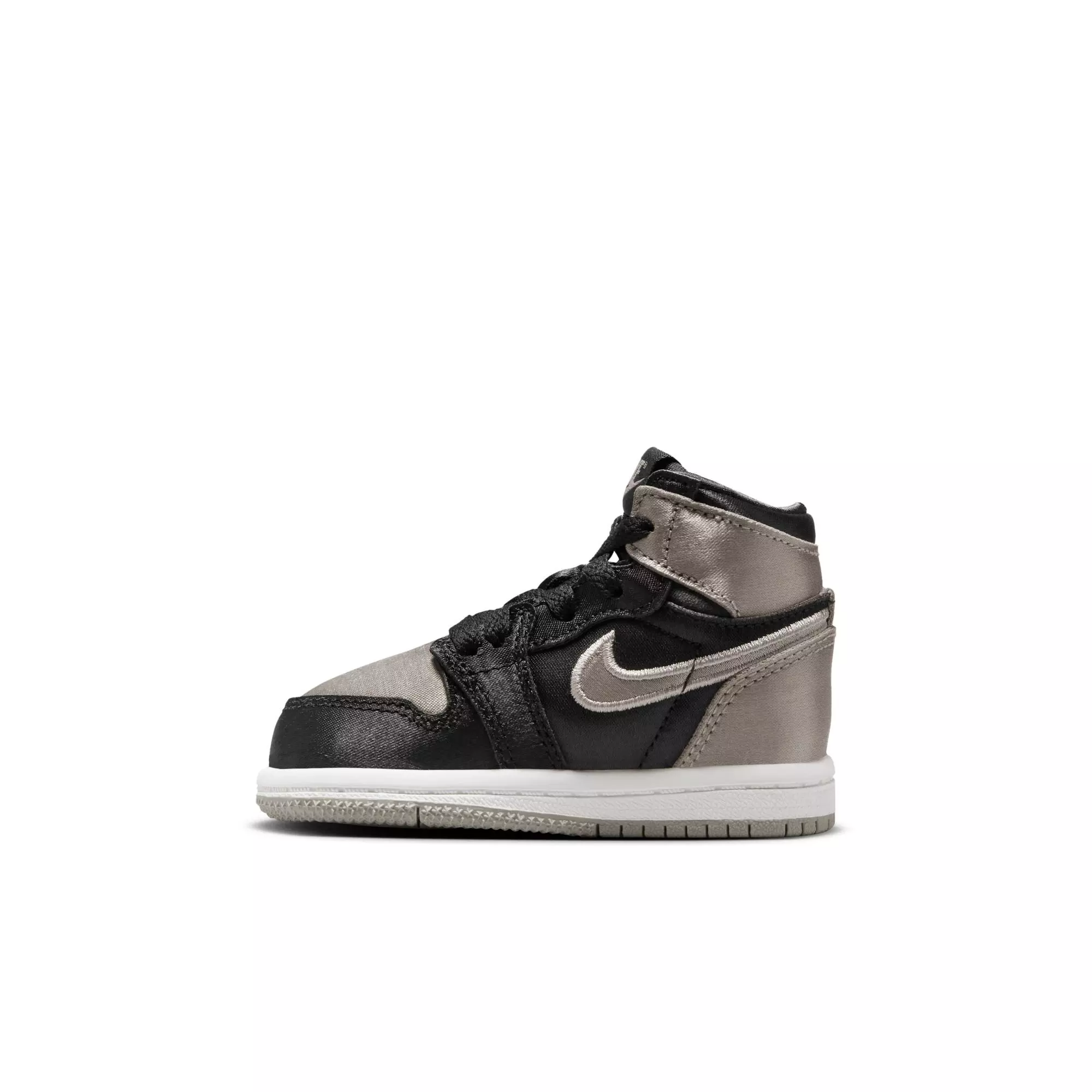 Jordan 1 Retro High OG "Satin Shadow" Toddler Girls' Shoe - BLACK/MEDIUM GREY/WHITE