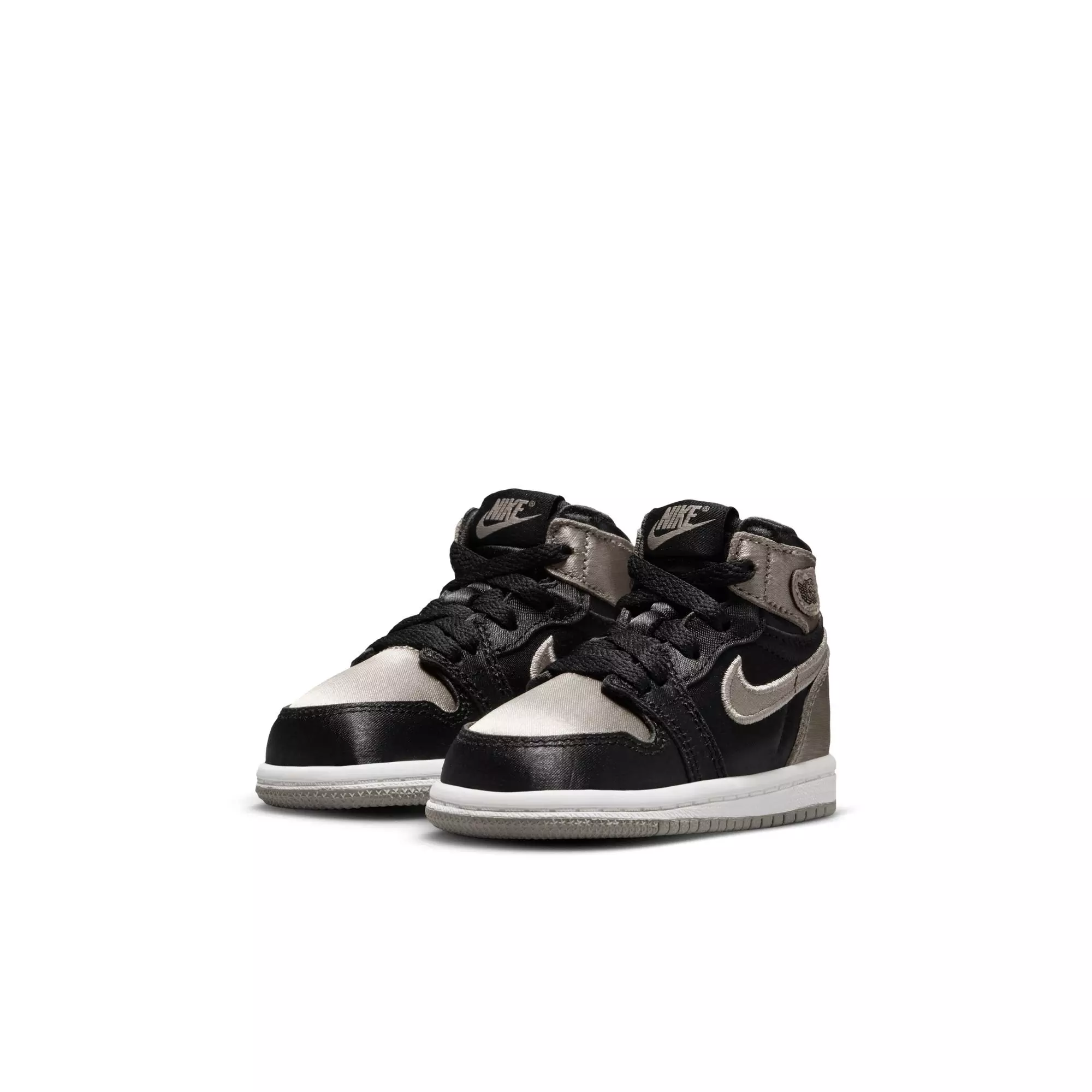 Jordan 1 Retro High OG "Satin Shadow" Toddler Girls' Shoe - BLACK/MEDIUM GREY/WHITE