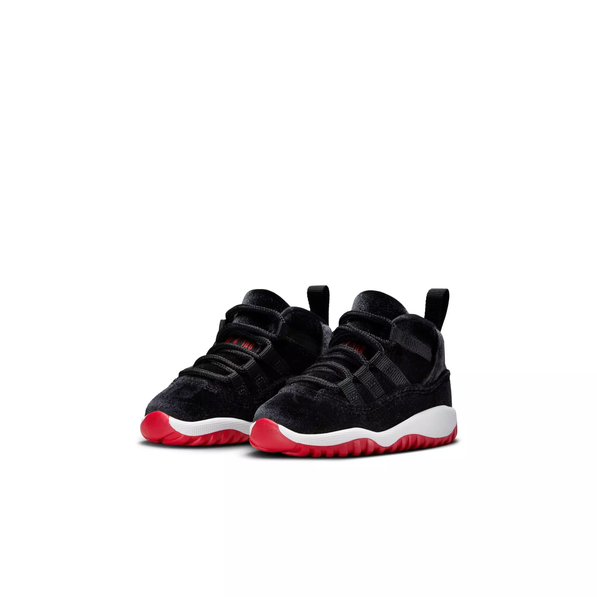 Jordan 11 Retro "Bred Velvet" Toddler Girl's Shoe - BLACK/GYM RED/WHITE