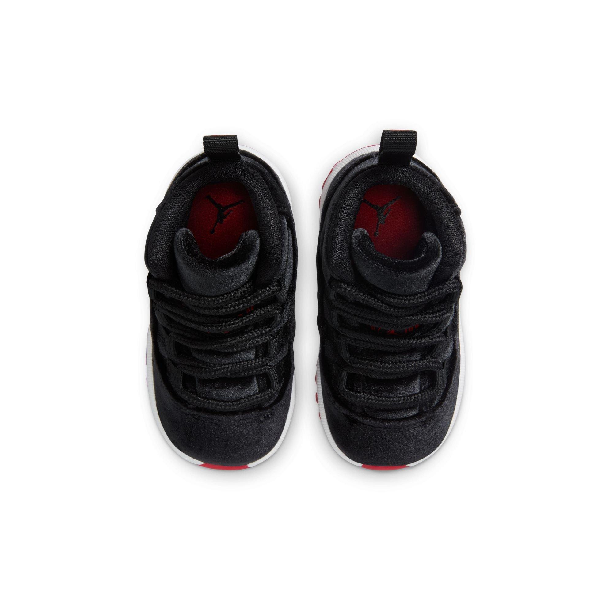 Jordan 11 Retro "Bred Velvet" Toddler Girl's Shoe - BLACK/GYM RED/WHITE Thumbnail View 8