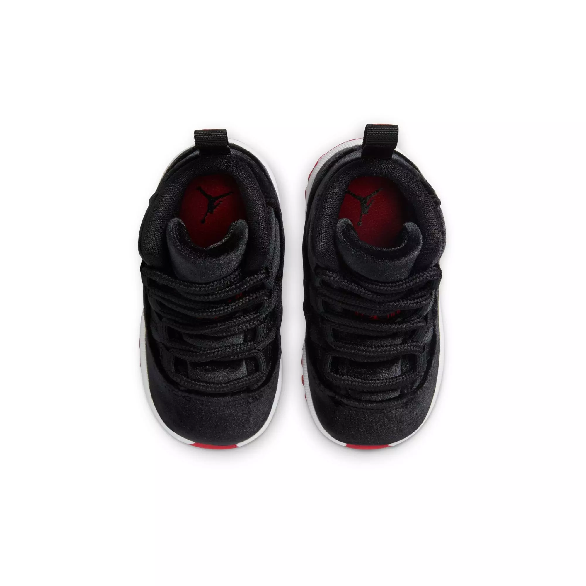 Jordan 11 Retro "Bred Velvet" Toddler Girl's Shoe - BLACK/GYM RED/WHITE