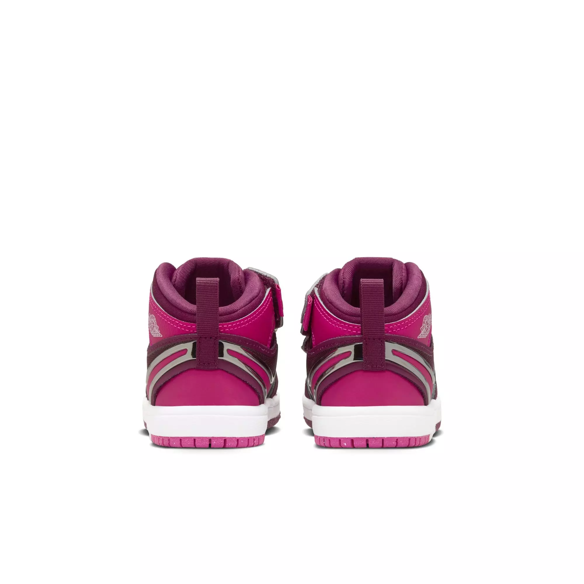 Jordan 1 Mid RM EasyOn "Bordeaux/Active Pink/White/Volt Tint" Toddler Girls' Shoe - WHITE/PINK/MAROON