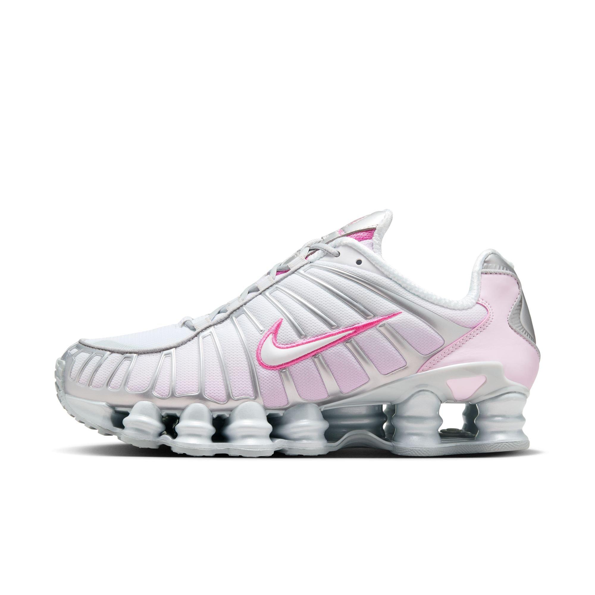 Nike Shox TL "MTLC Platinum/Pinksicle/Pink Foam/White" Women's Shoe - WHITE/PINK/SILVER Thumbnail View 3