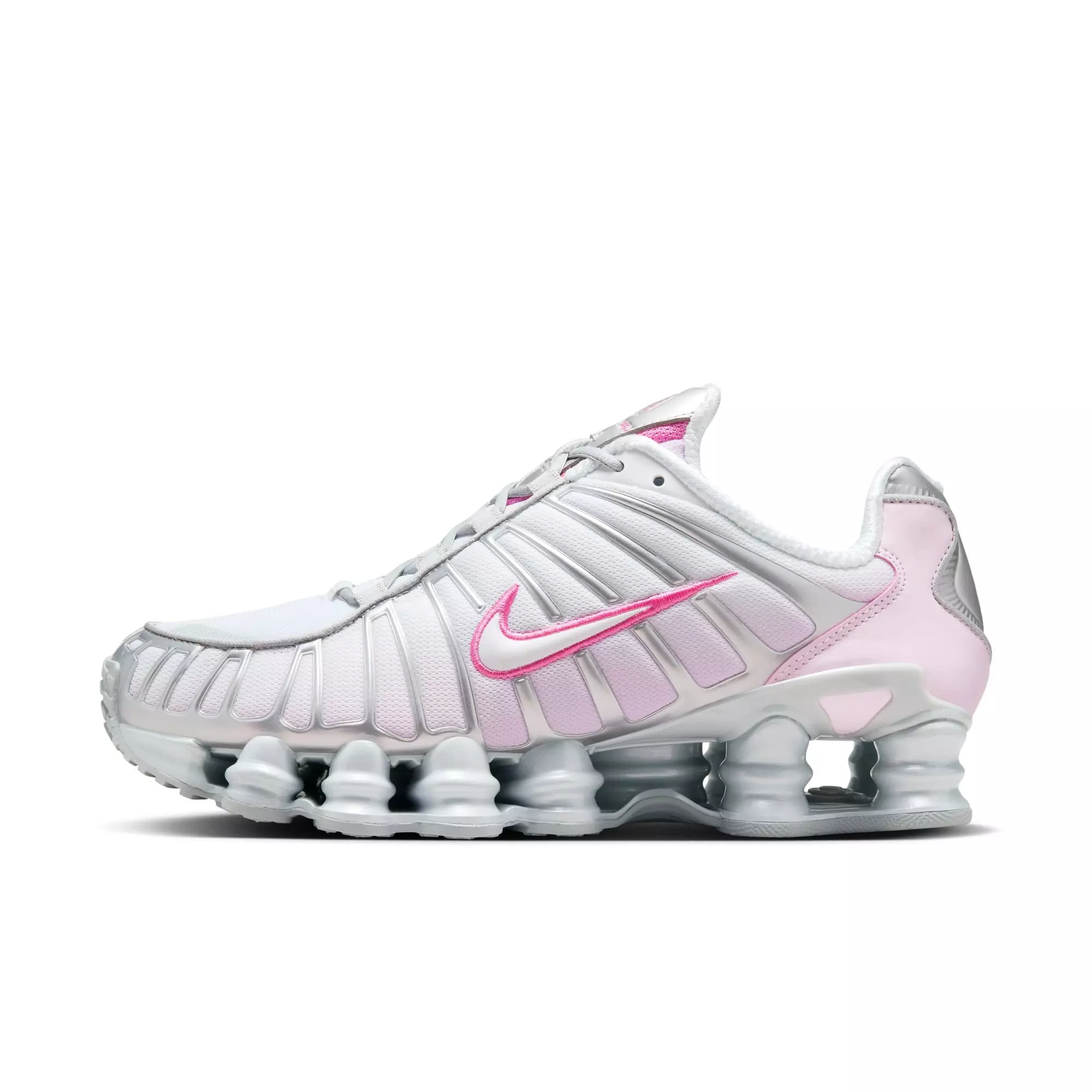 Nike Shox TL "MTLC Platinum/Pinksicle/Pink Foam/White" Women's Shoe - WHITE/PINK/SILVER