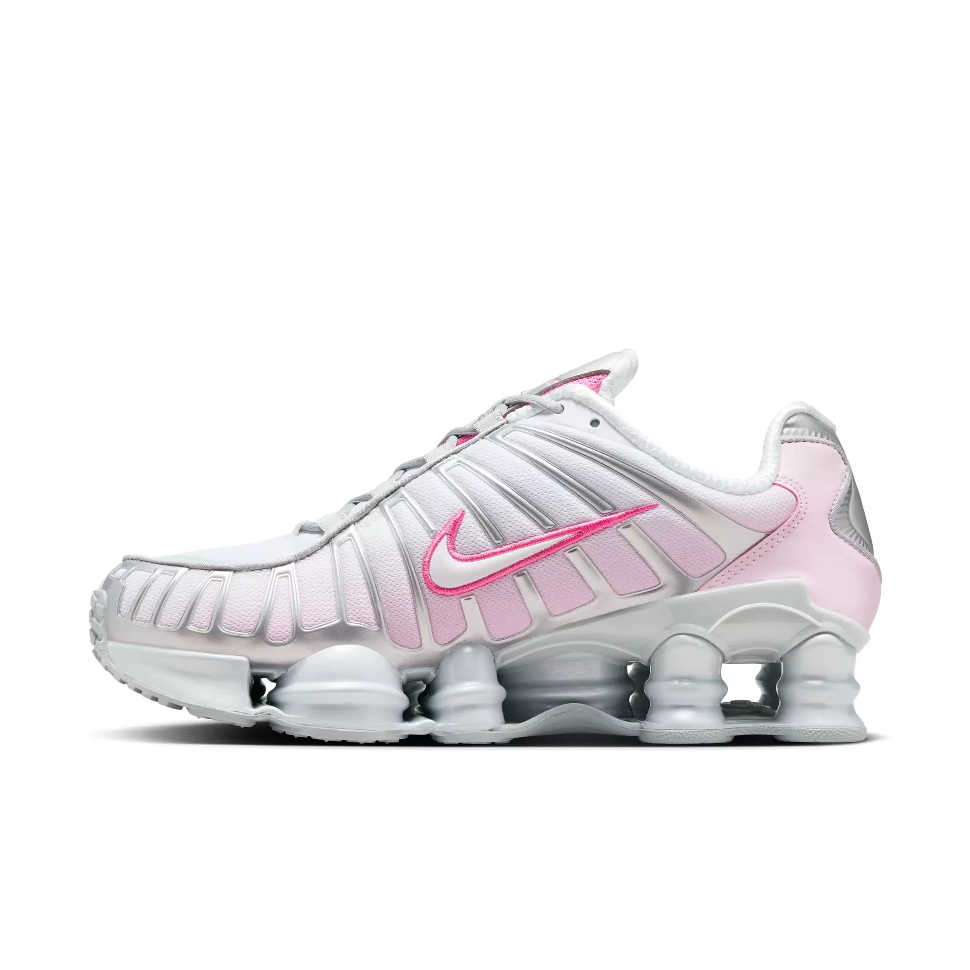 Nike Shox TL "MTLC Platinum/Pinksicle/Pink Foam/White" Women's Shoe - WHITE/PINK/SILVER