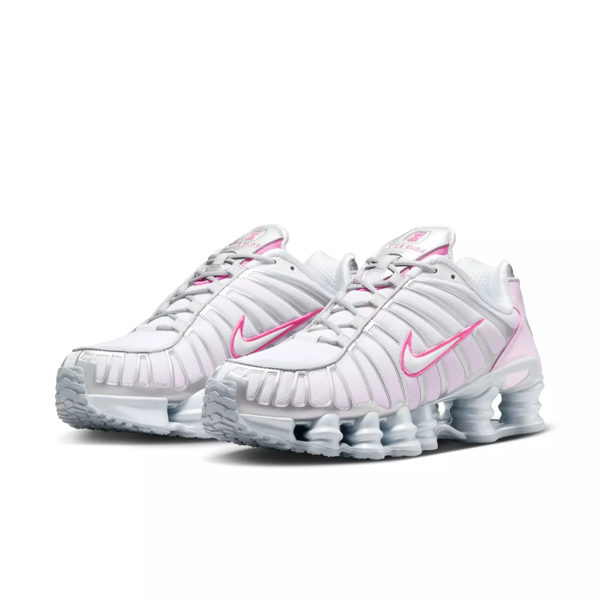 Nike Shox TL "MTLC Platinum/Pinksicle/Pink Foam/White" Women's Shoe - WHITE/PINK/SILVER