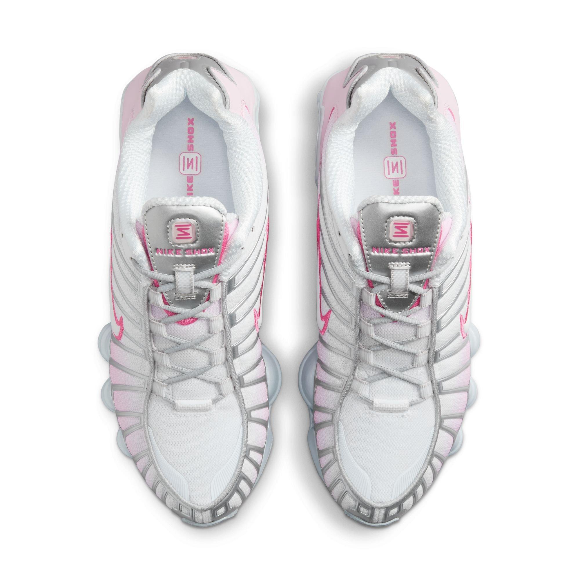 Nike Shox TL "MTLC Platinum/Pinksicle/Pink Foam/White" Women's Shoe - WHITE/PINK/SILVER Thumbnail View 7