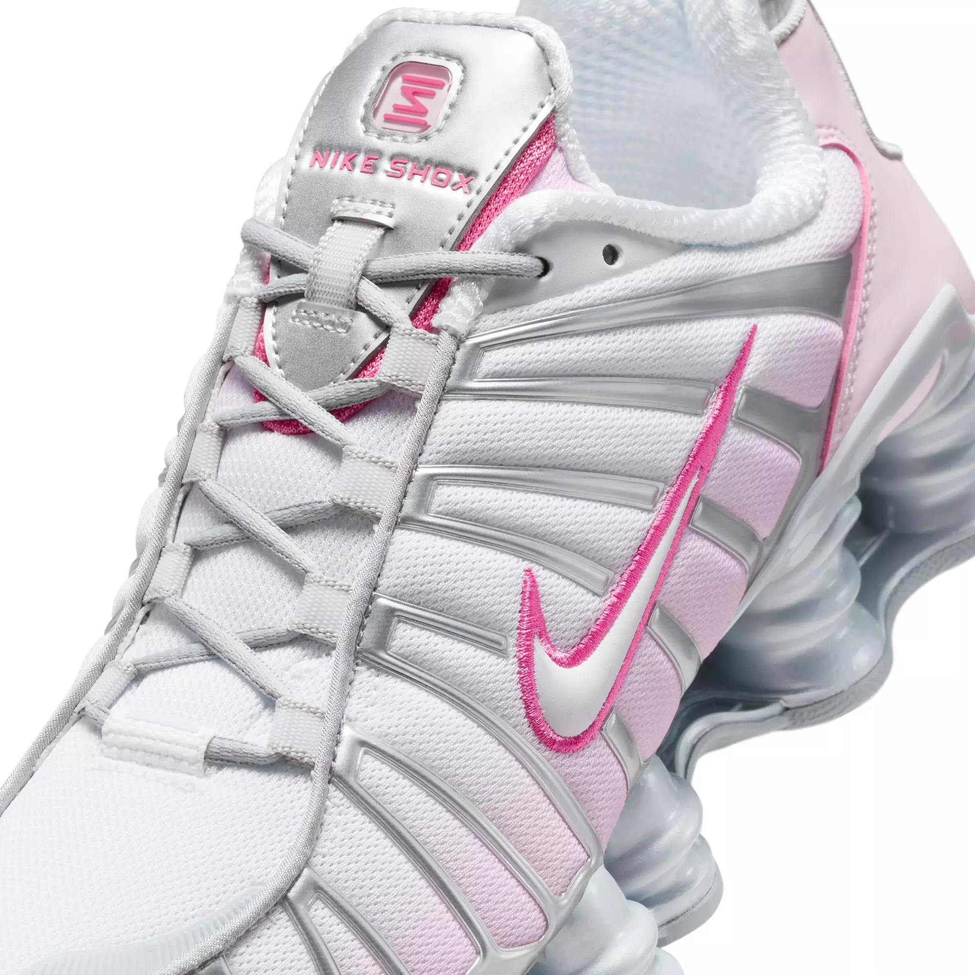 Nike Shox TL "MTLC Platinum/Pinksicle/Pink Foam/White" Women's Shoe - WHITE/PINK/SILVER