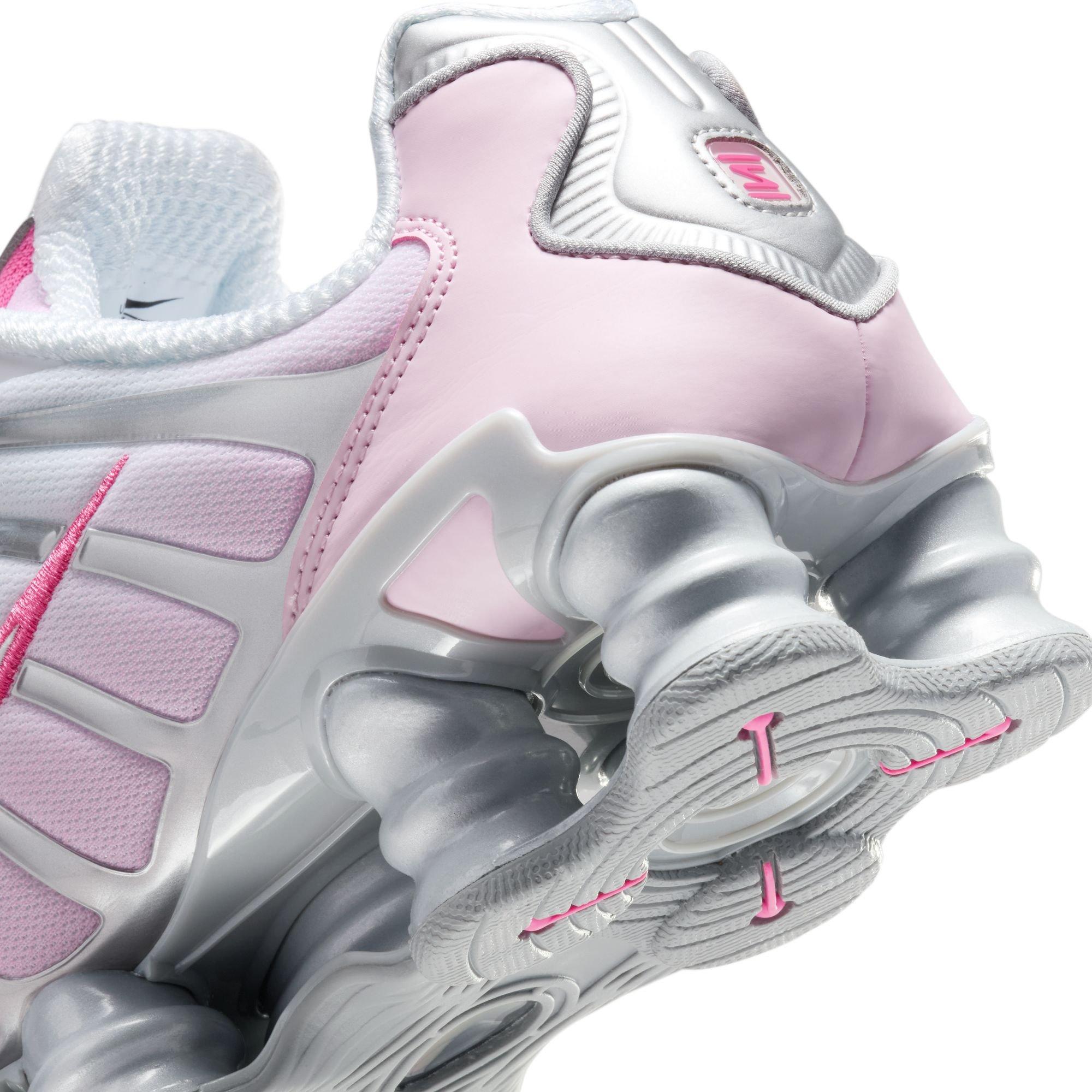 Nike Shox TL "MTLC Platinum/Pinksicle/Pink Foam/White" Women's Shoe - WHITE/PINK/SILVER Thumbnail View 10
