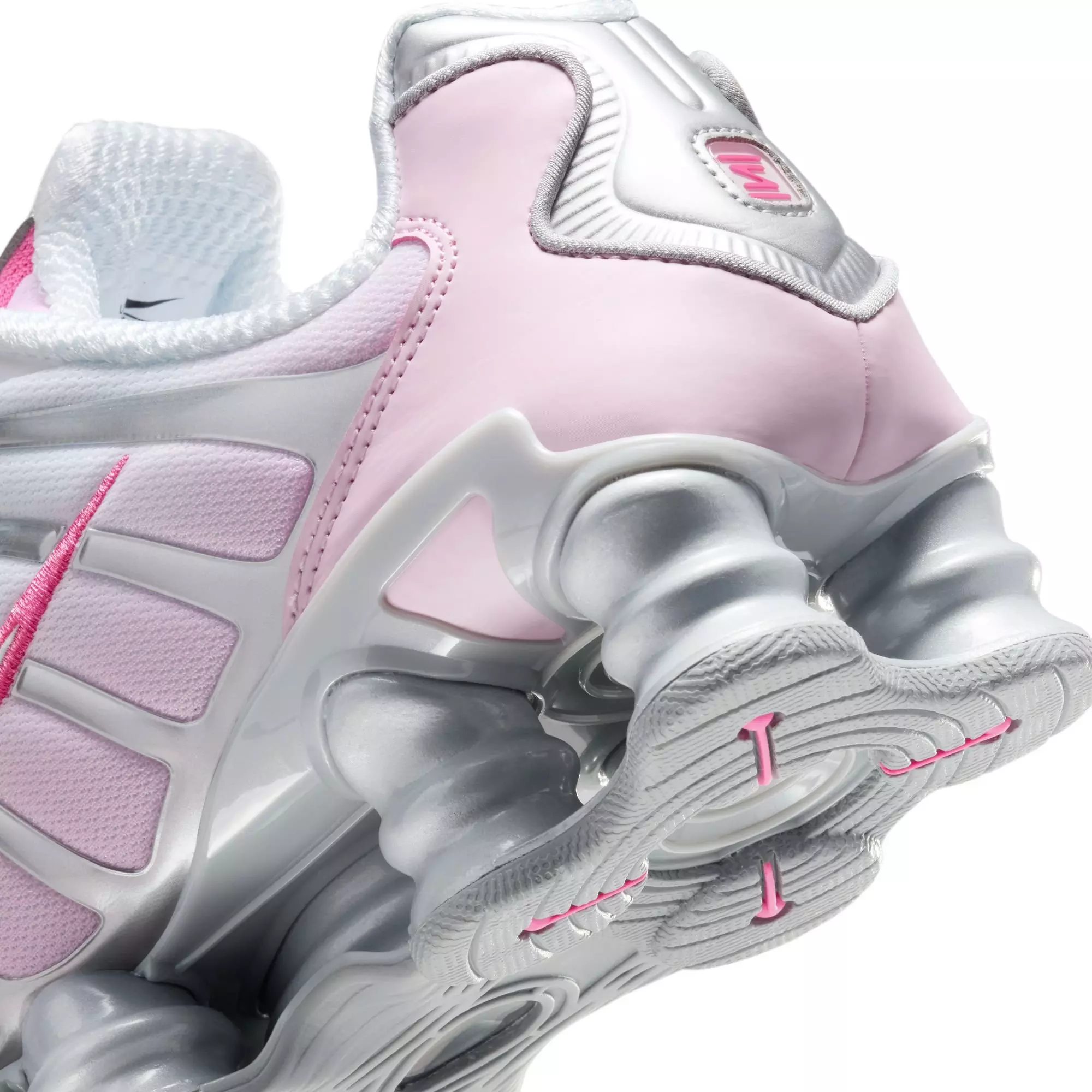 Nike Shox TL "MTLC Platinum/Pinksicle/Pink Foam/White" Women's Shoe - WHITE/PINK/SILVER