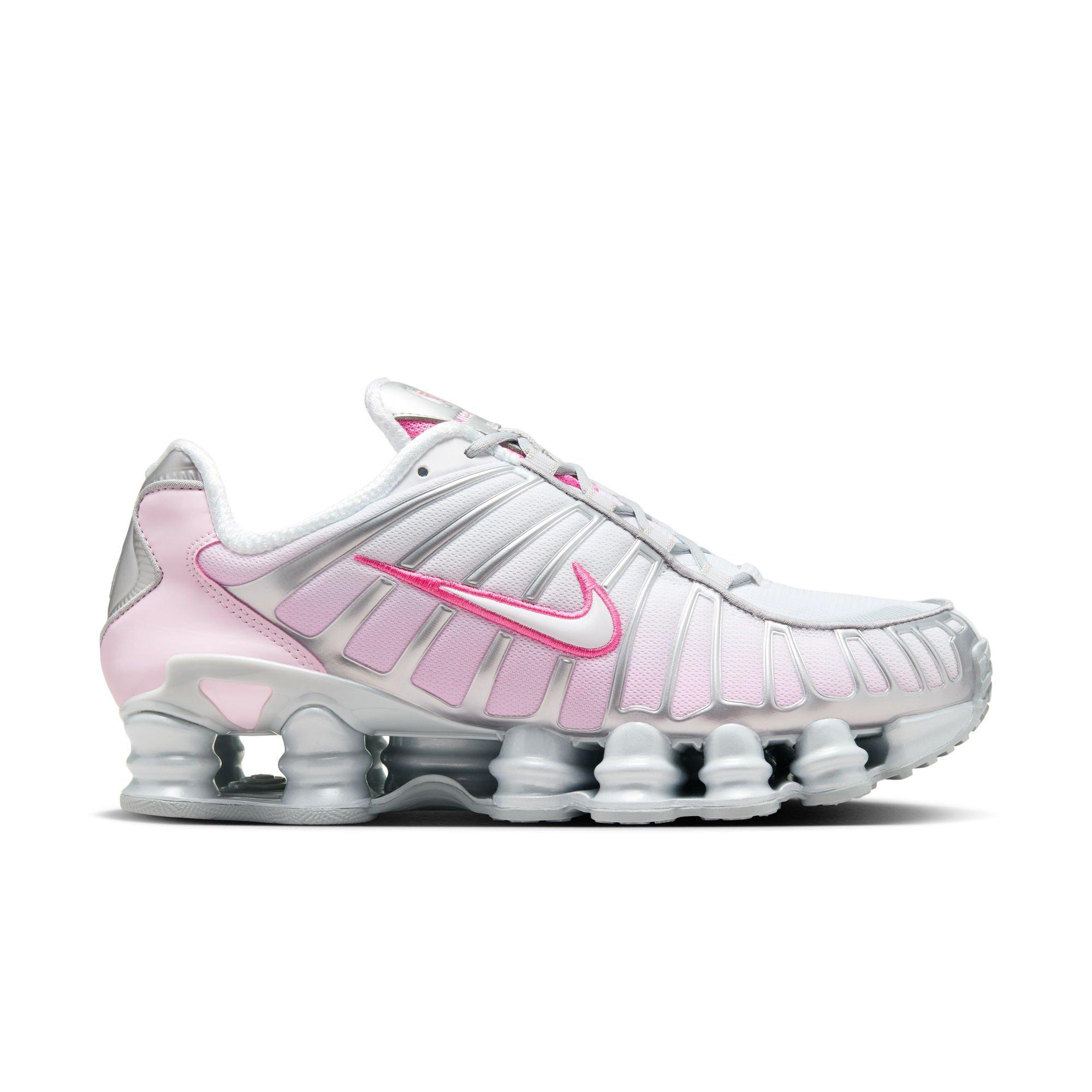 Nike Shox TL "MTLC Platinum/Pinksicle/Pink Foam/White" Women's Shoe - WHITE/PINK/SILVER Thumbnail View 1