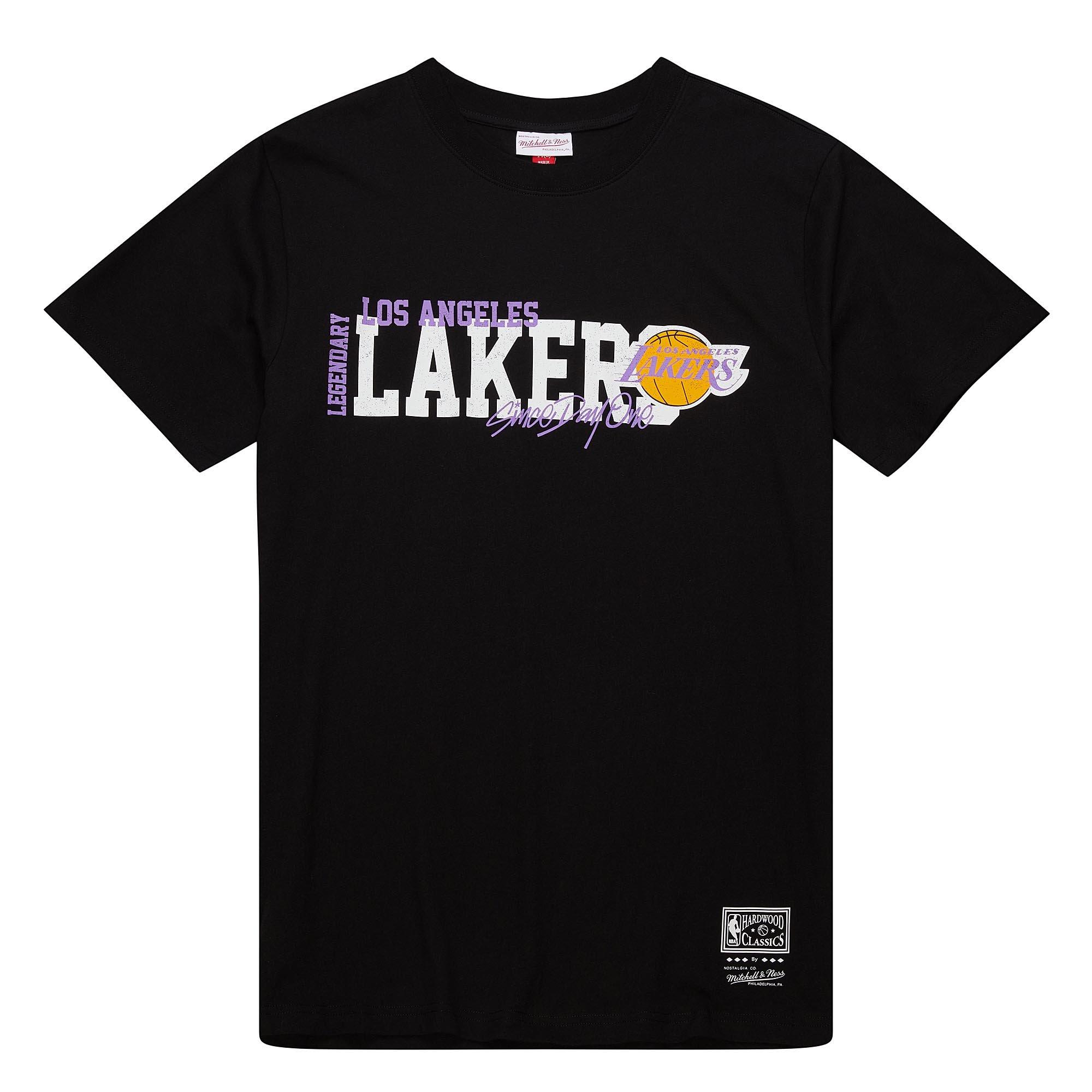 Mitchell & Ness Men's Los Angeles Lakers Home Team Tee-Black - BLACK Thumbnail View 1
