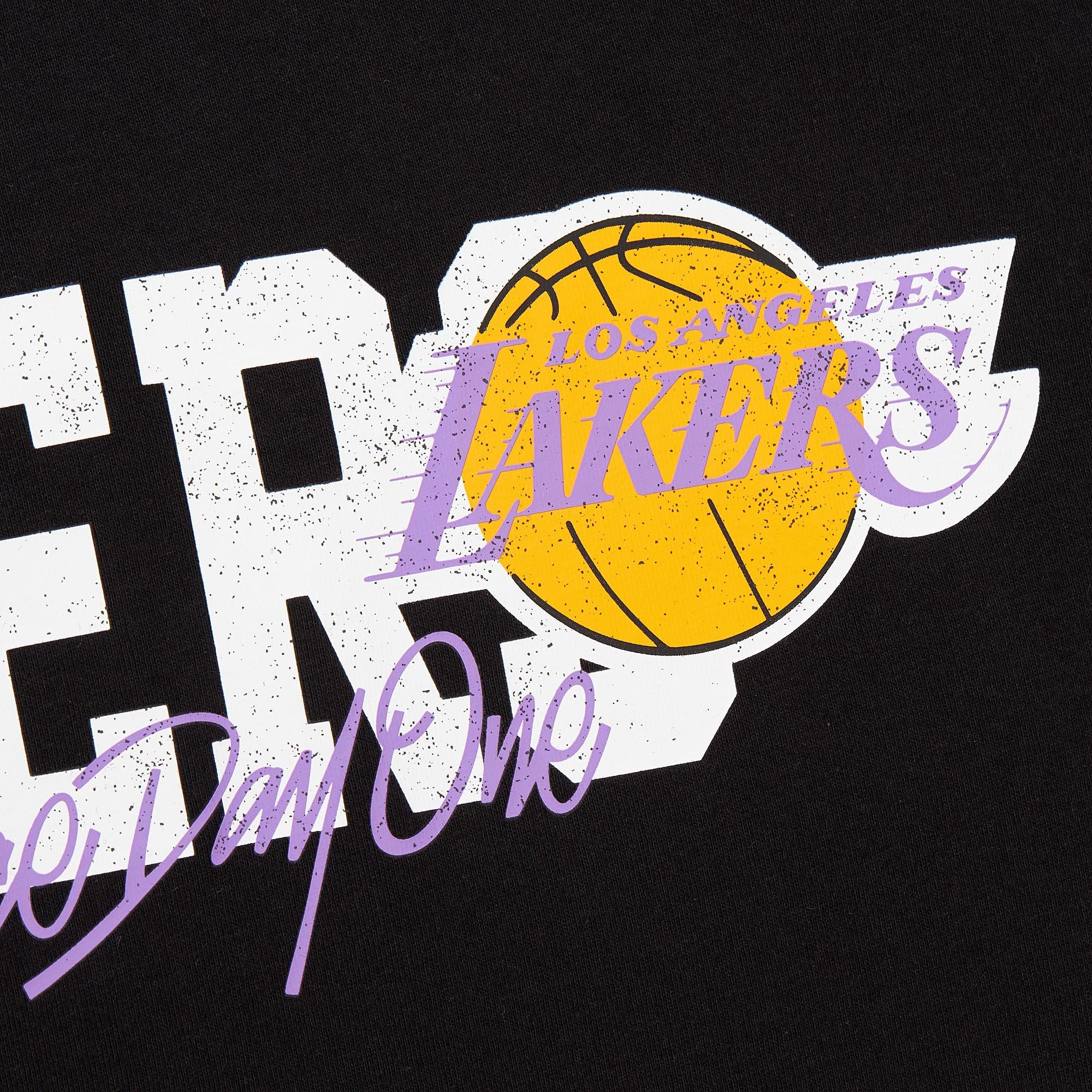 Mitchell & Ness Men's Los Angeles Lakers Home Team Tee-Black - BLACK Thumbnail View 3