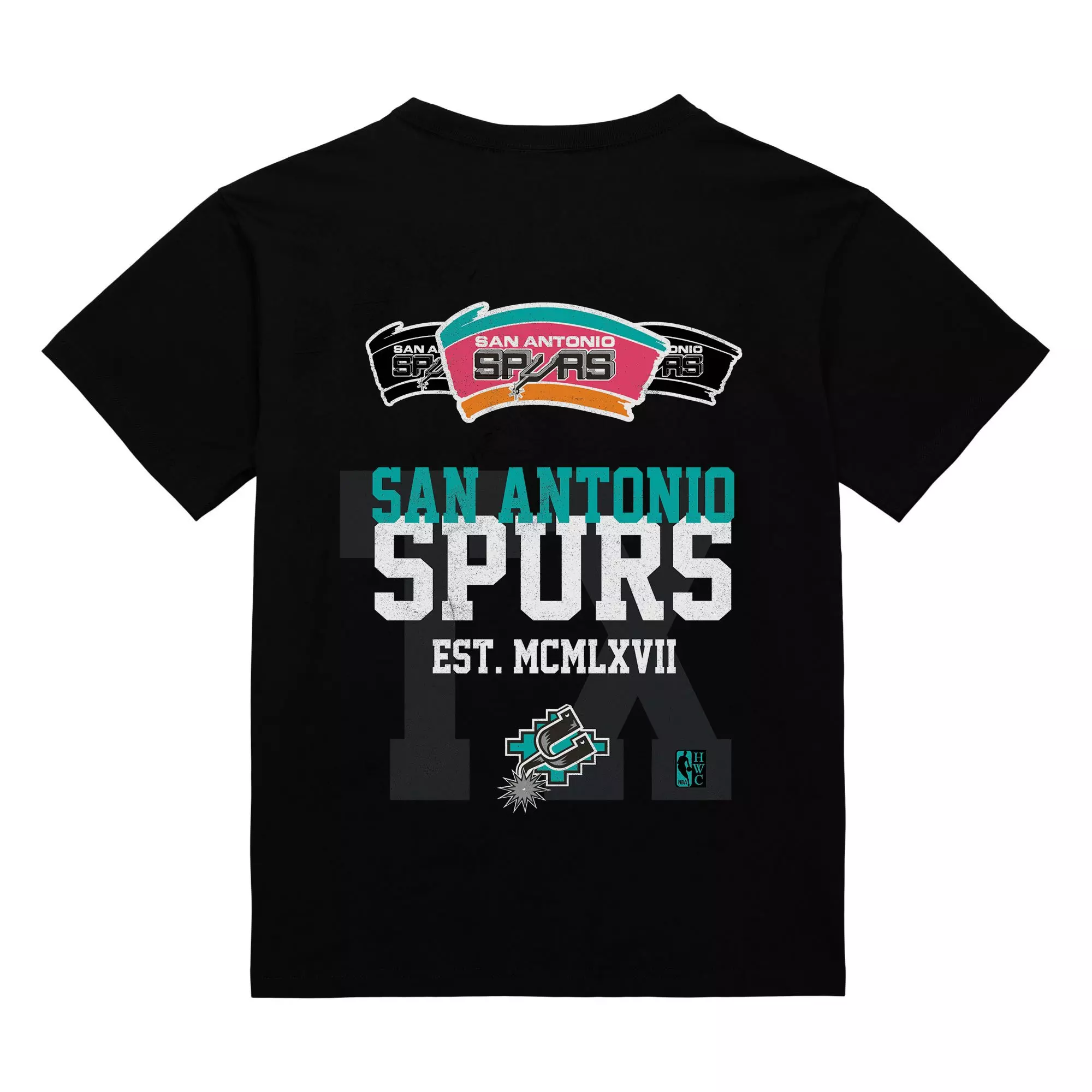 Mitchell & Ness San Antonio Spurs Home Team Tee - Black - BLACK