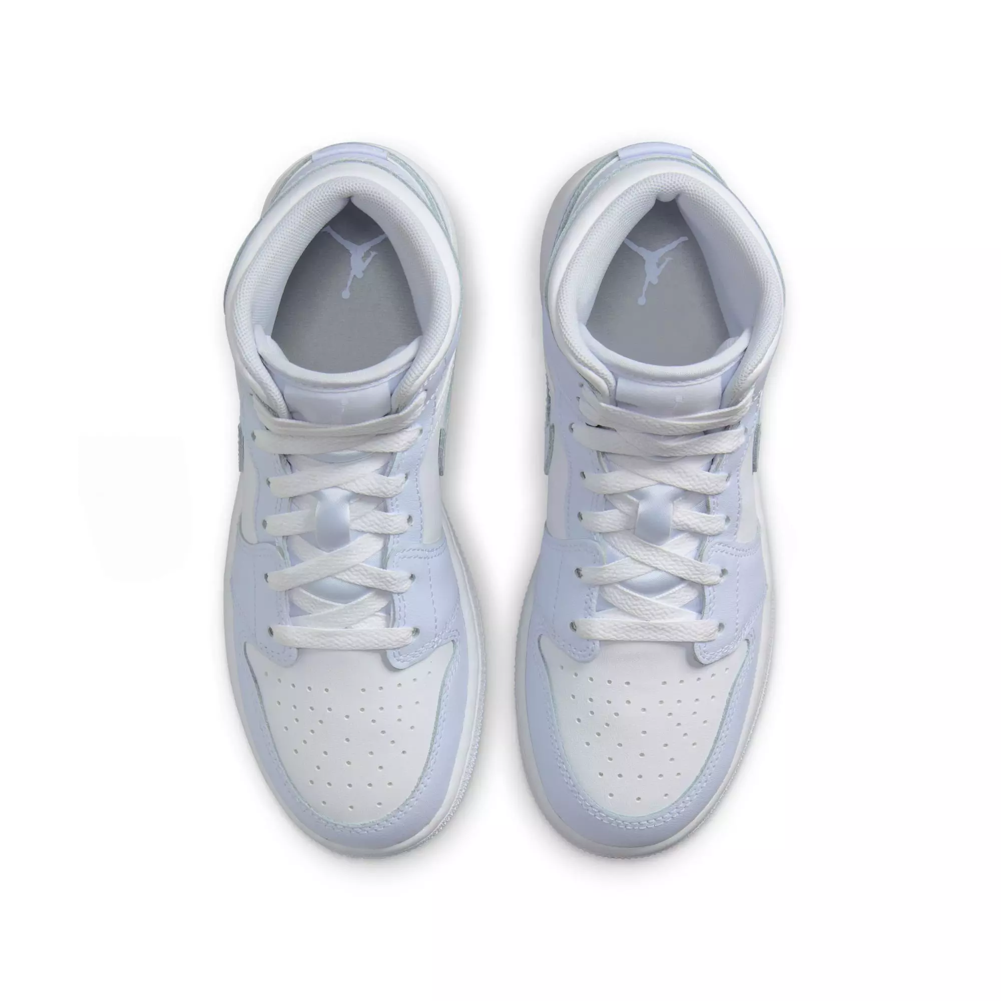 Jordan 1 Mid "Cobalt Bliss/White/Neutral Grey" Grade School Girls' Shoe - LT BLUE/GREY