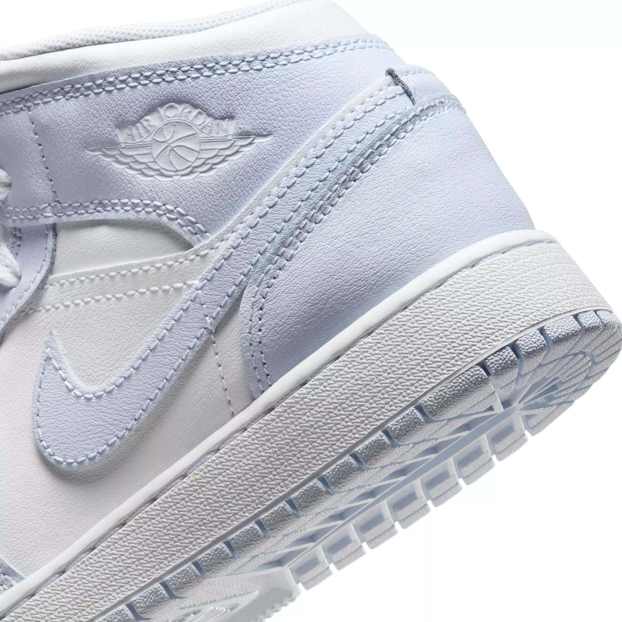 Jordan 1 Mid "Cobalt Bliss/White/Neutral Grey" Grade School Girls' Shoe - LT BLUE/GREY
