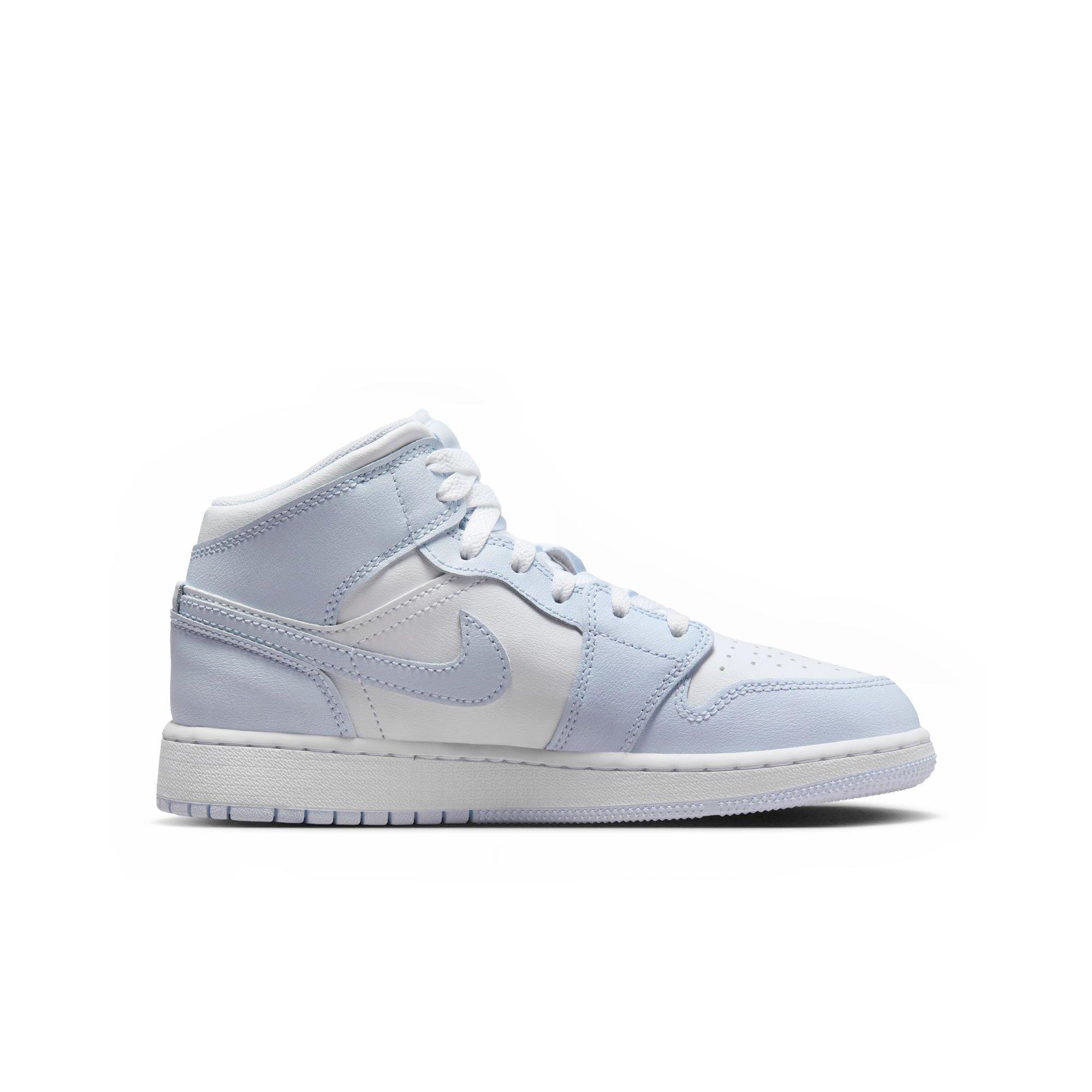 Jordan 1 Mid Grade School Girls' "Cobalt Bliss/White/Neutral Grey" Shoe