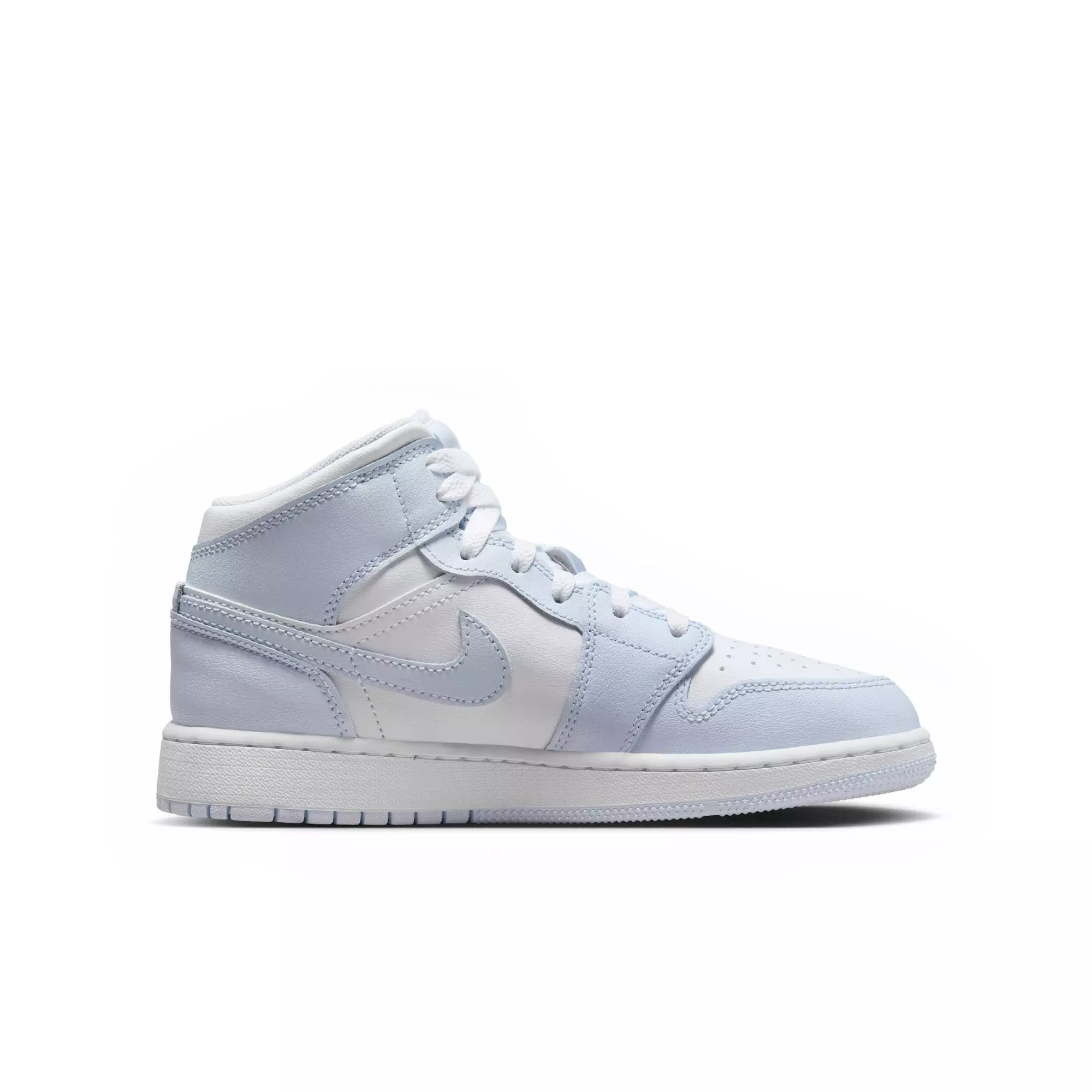 Jordan 1 Mid "Cobalt Bliss/White/Neutral Grey" Grade School Girls' Shoe - LT BLUE/GREY