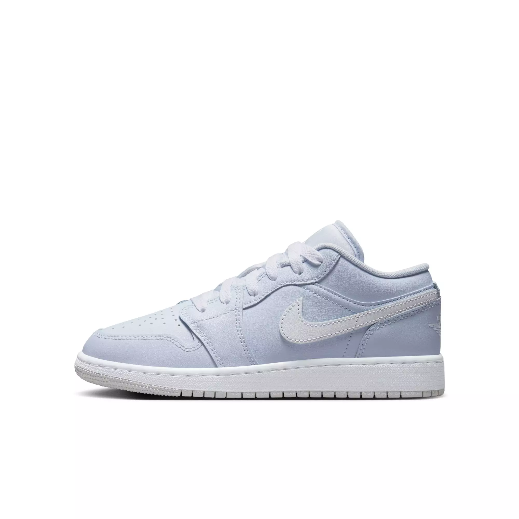 Jordan 1 Low "Cobalt Bliss/White/Neutral Grey" Grade School Girls' Shoe - LT BLUE/GREY