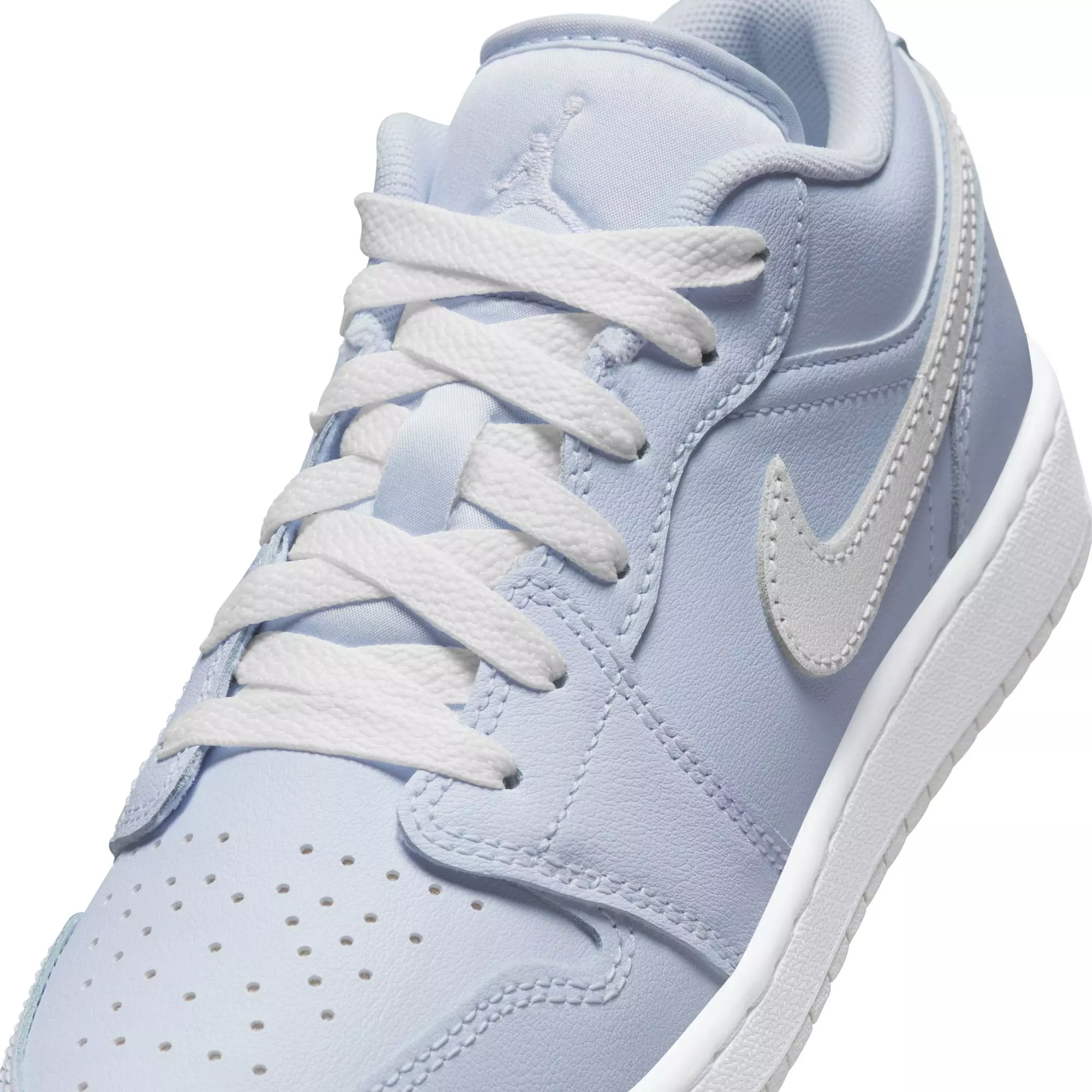 Jordan 1 Low "Cobalt Bliss/White/Neutral Grey" Grade School Girls' Shoe - LT BLUE/GREY