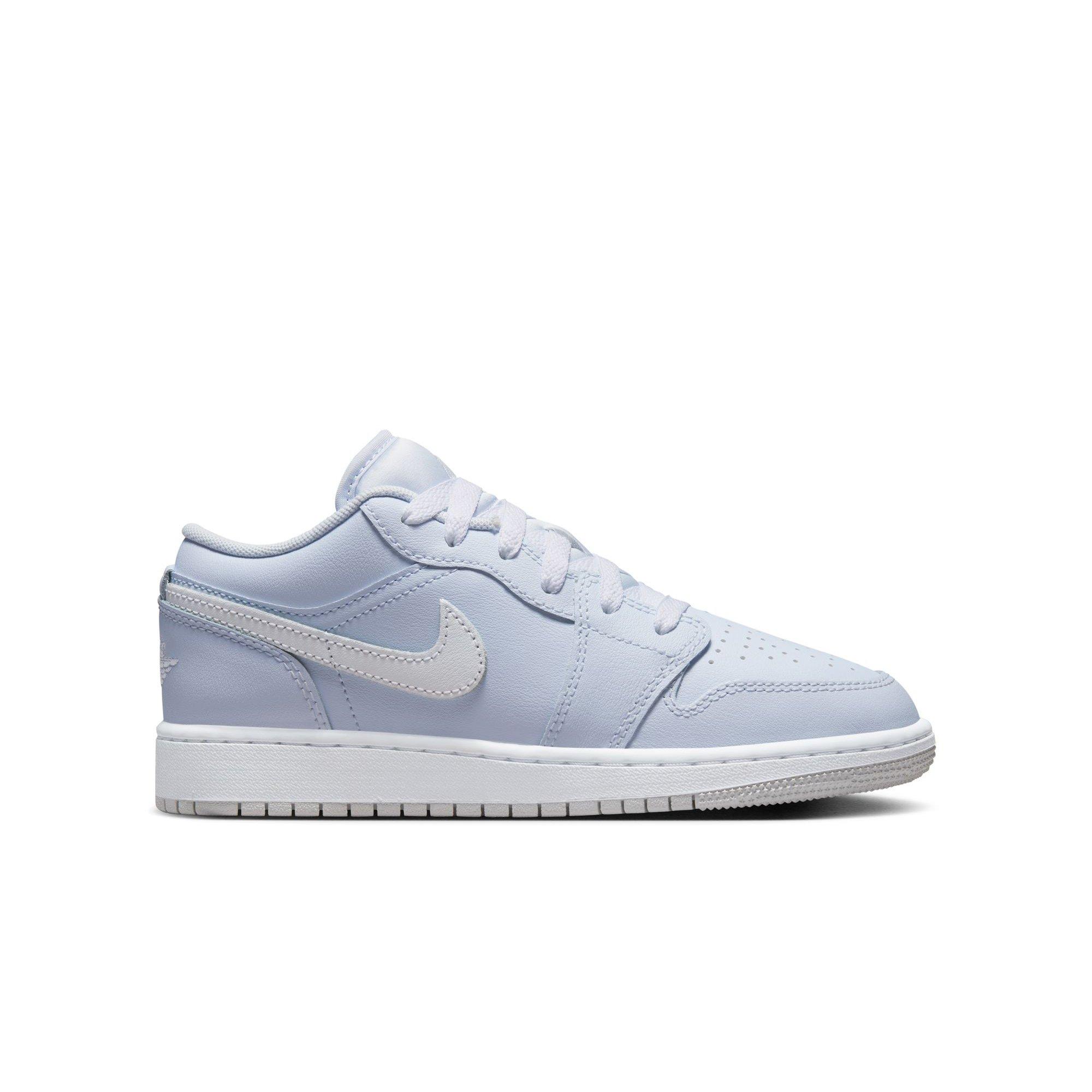 Jordan 1 Low "Cobalt Bliss/White/Neutral Grey" Grade School Girls' Shoe - LT BLUE/GREY