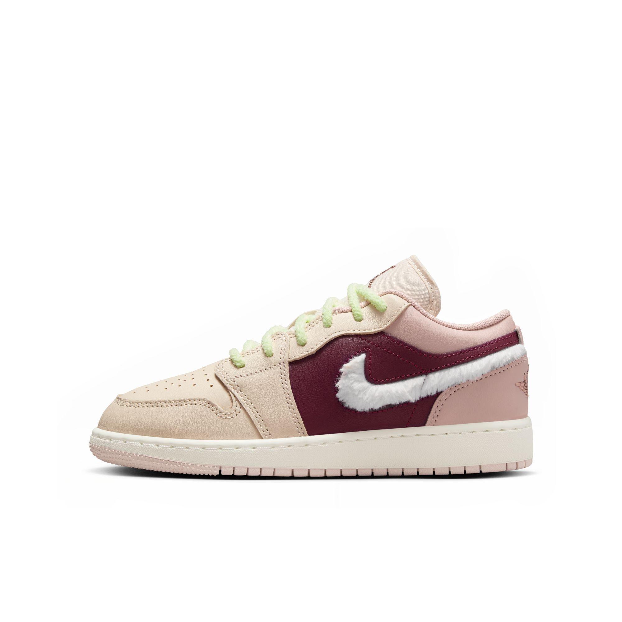 Jordan 1 Low SE Grade School Girls' "Legend Lt Brown/Pink Foam/Pink Oxford" Shoe
