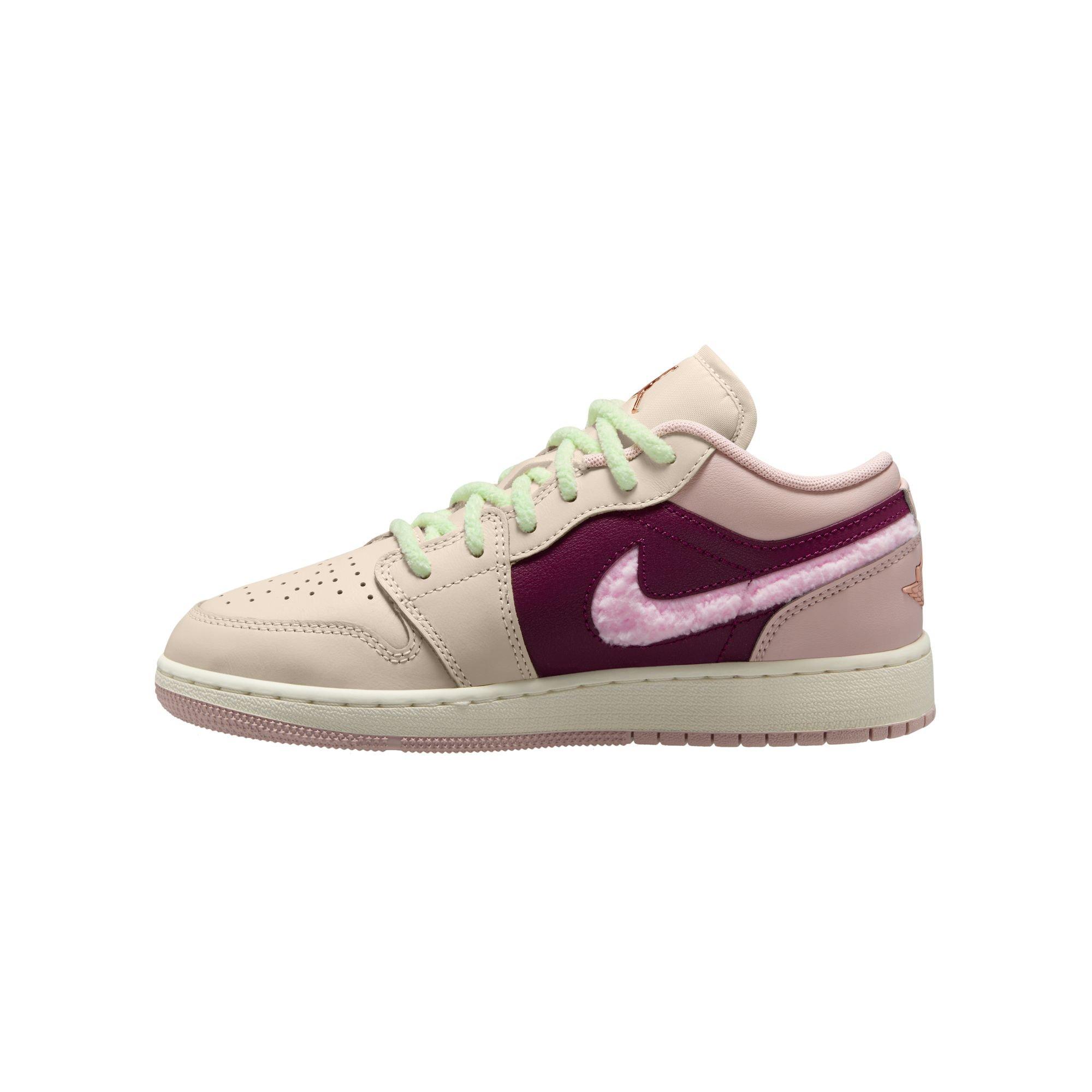 Jordan 1 Low SE Grade School Girls' "Legend Lt Brown/Pink Foam/Pink Oxford" Shoe