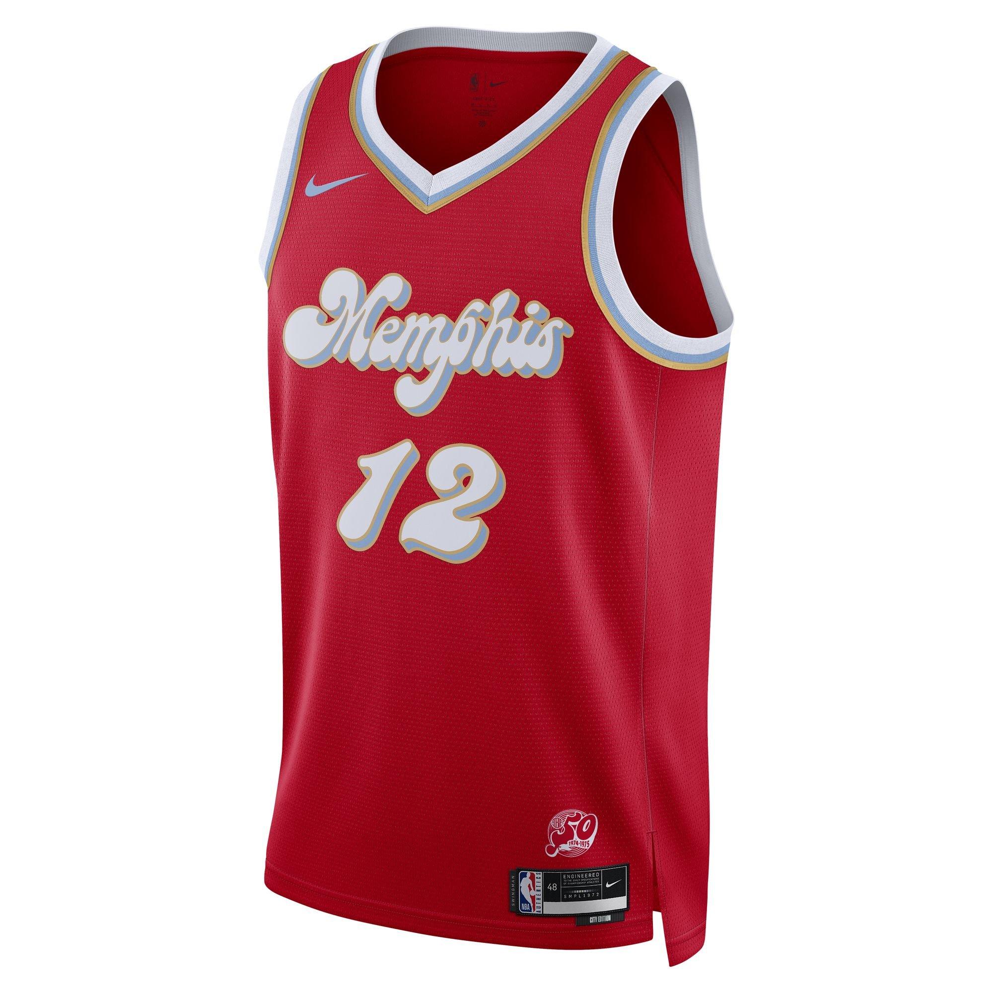 Nike Memphis Grizzlies 2024-2025 Ja Morant City Edition Jersey-Red - WHITE/BLUE Thumbnail View 1