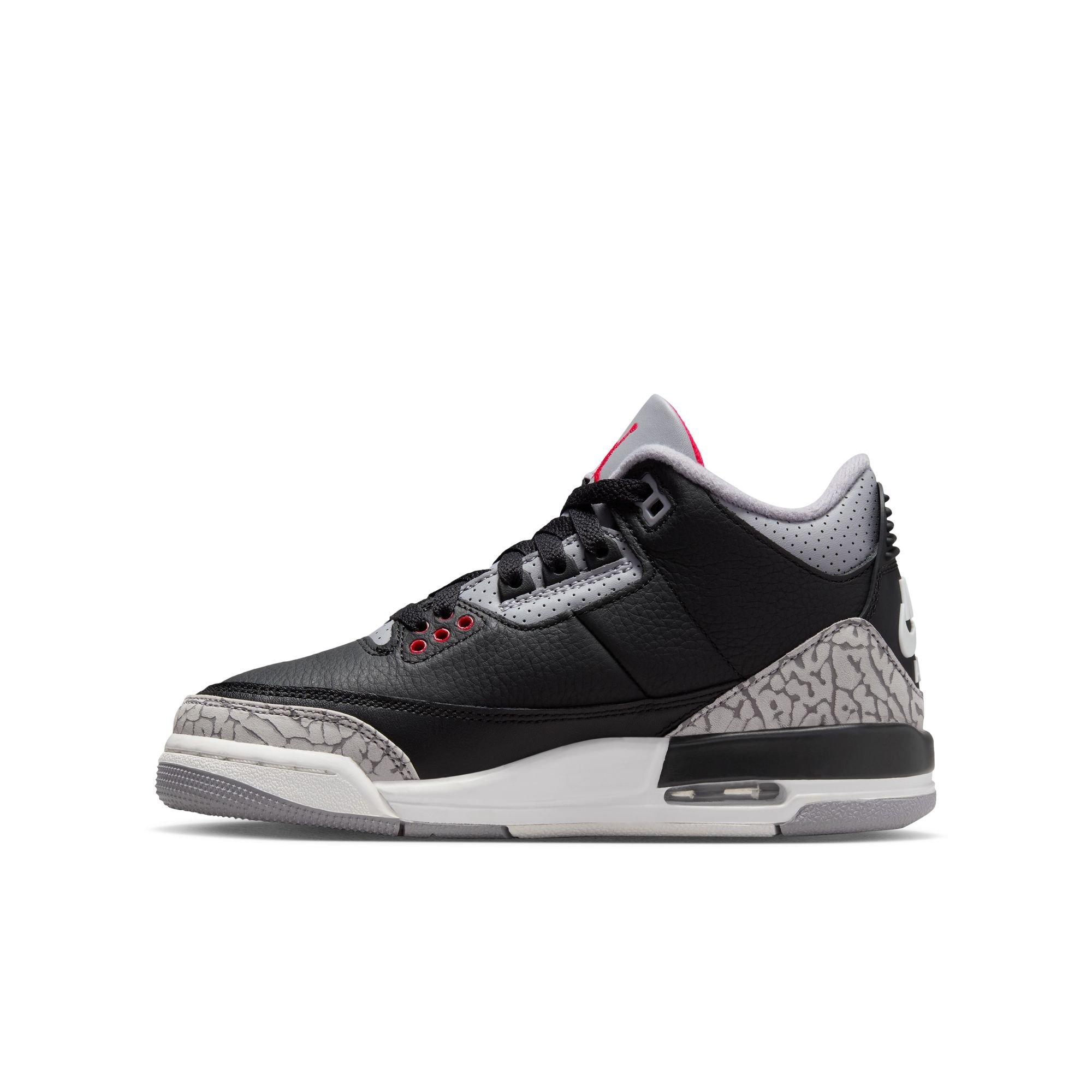 Jordan 3 Retro "Black Cement" Grade School Kids' Shoe