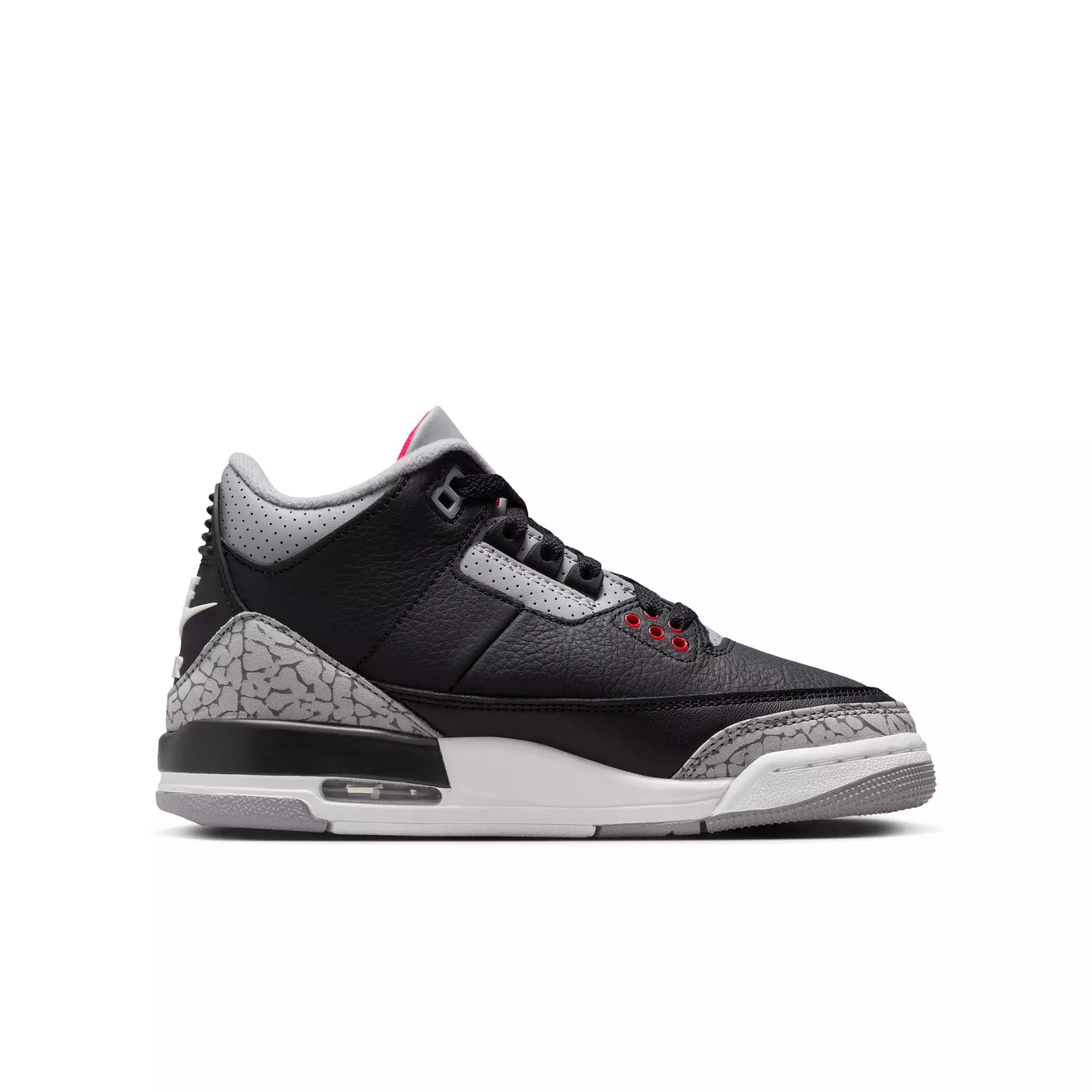 Jordan 3 Retro "Black Cement" Grade School Kids' Shoe - BLACK/FIRE RED/CEMENT GREY