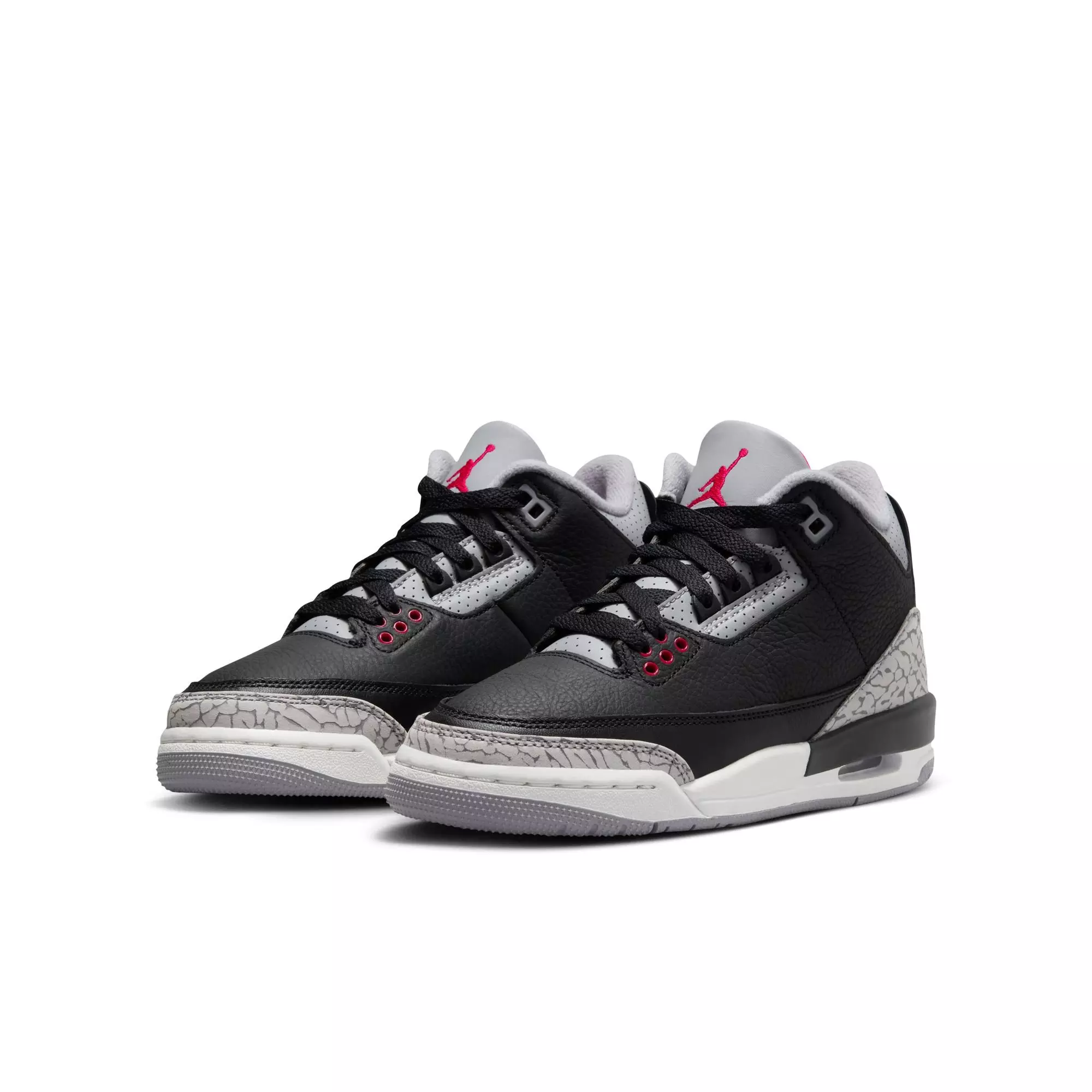 Jordan 3 Retro "Black Cement" Grade School Kids' Shoe - BLACK/FIRE RED/CEMENT GREY
