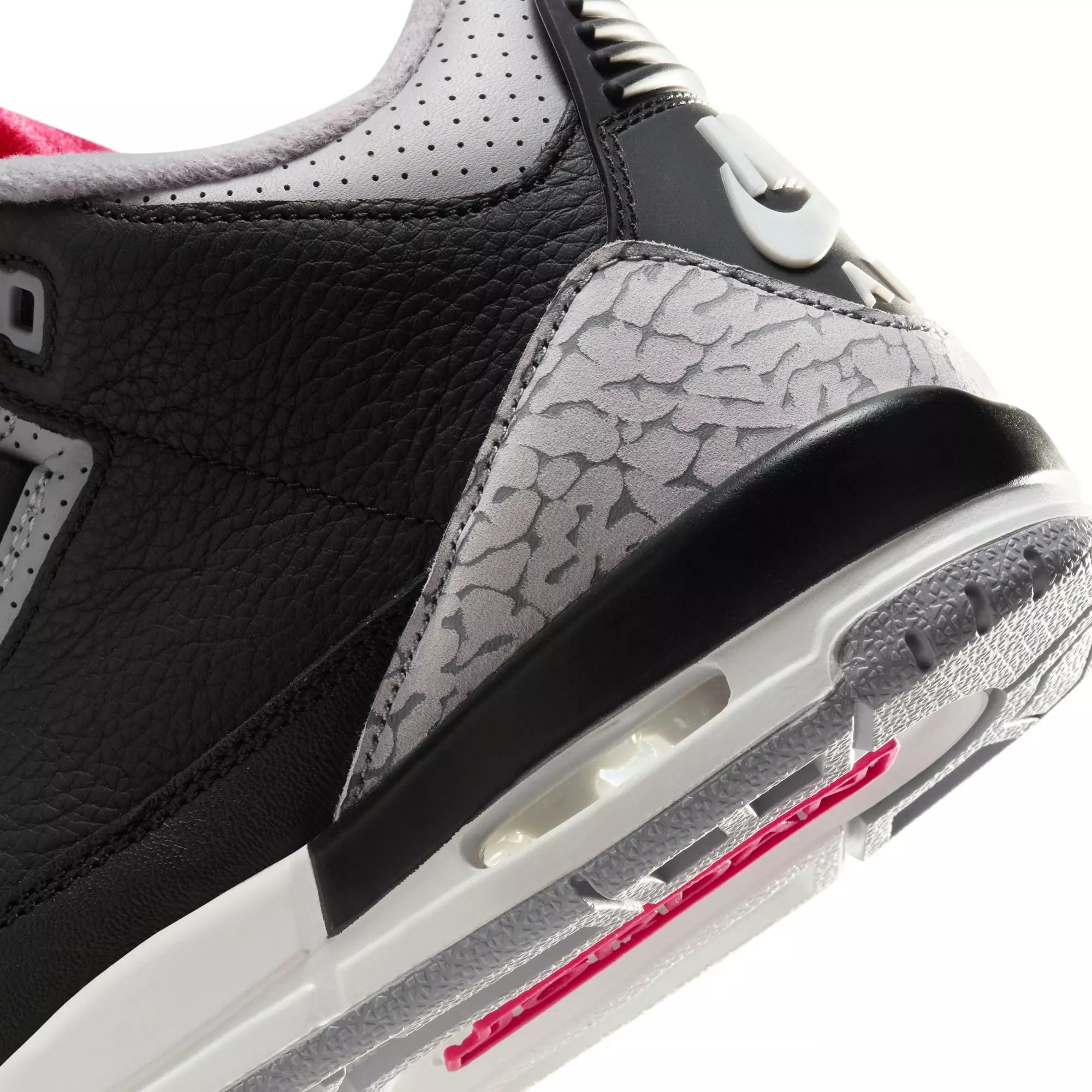 Jordan 3 Retro "Black Cement" Grade School Kids' Shoe - BLACK/FIRE RED/CEMENT GREY