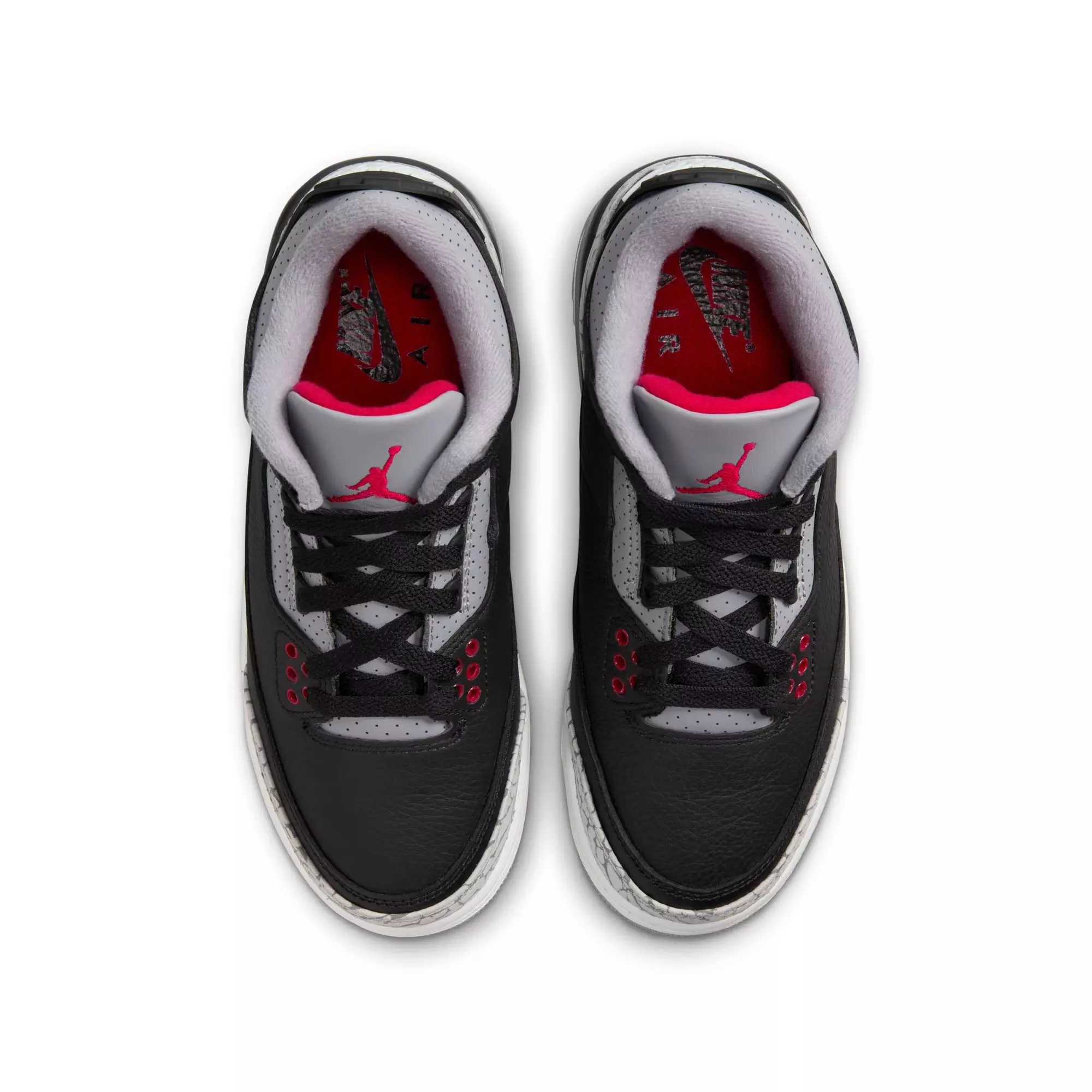 Jordan 3 Retro "Black Cement" Grade School Kids' Shoe - BLACK/FIRE RED/CEMENT GREY