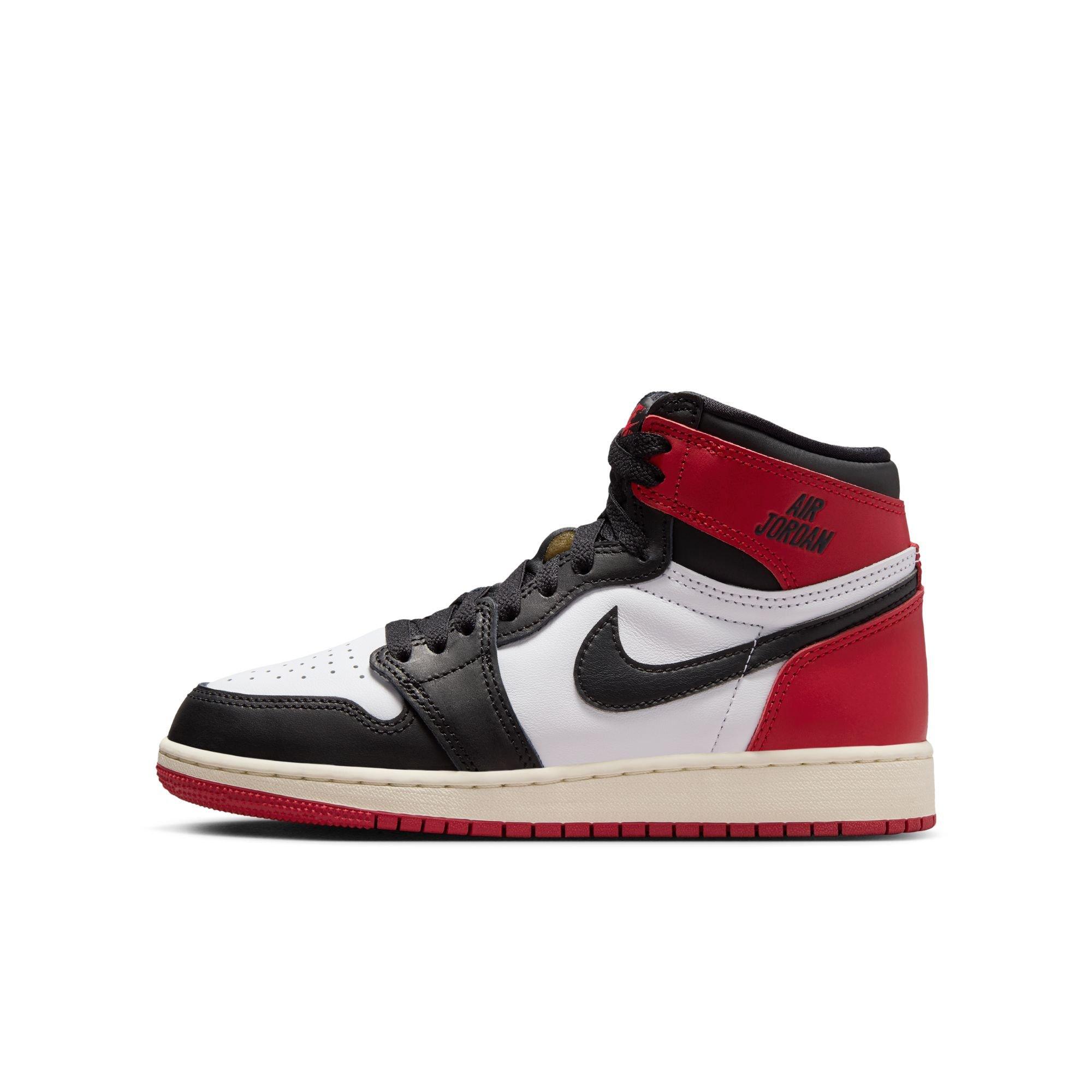 Jordan 1 Retro High OG "Black Toe" Grade School Kids' Shoe