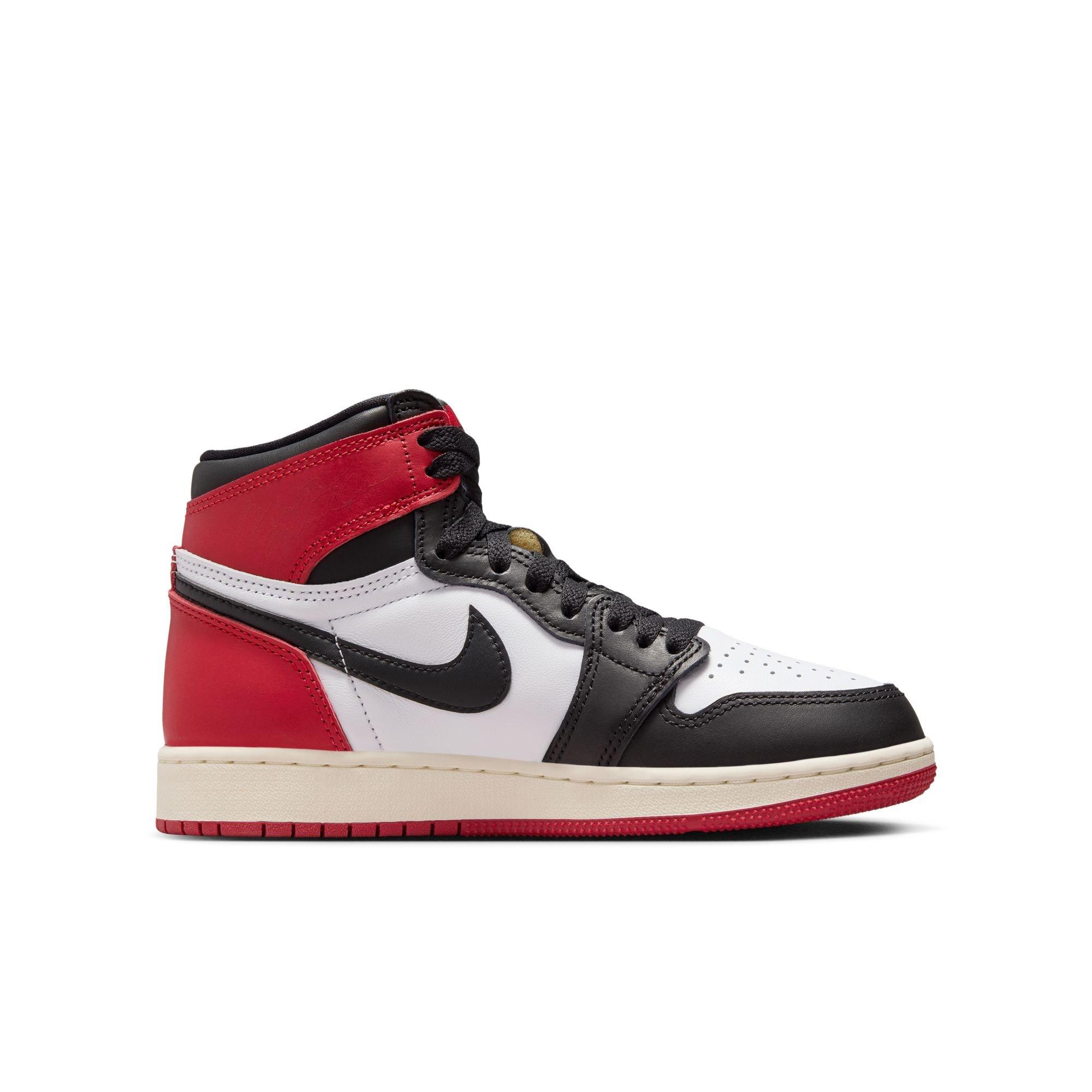 Jordan 1 Retro High OG "Black Toe" Grade School Kids' Shoe