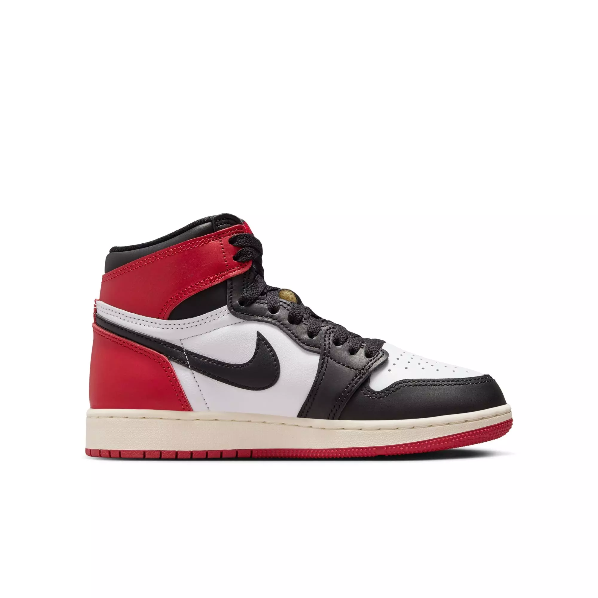 Jordan 1 Retro High OG "Black Toe" Grade School Kids' Shoe - WHITE/BLACK/VARSITY RED