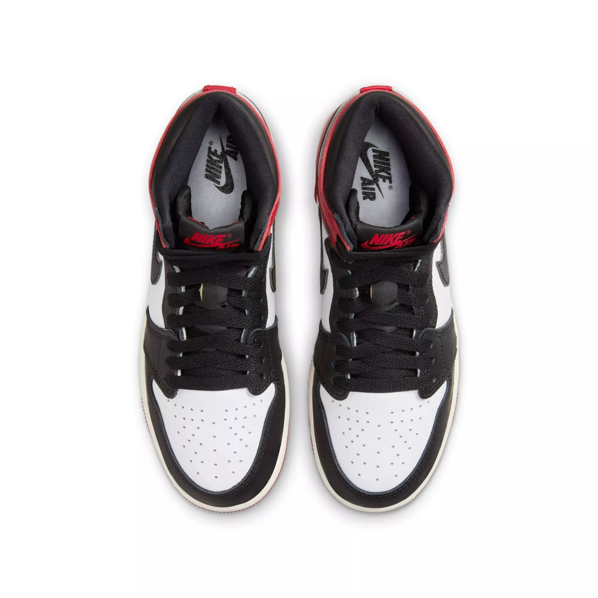 Jordan 1 Retro High OG "Black Toe" Grade School Kids' Shoe - WHITE/BLACK/VARSITY RED